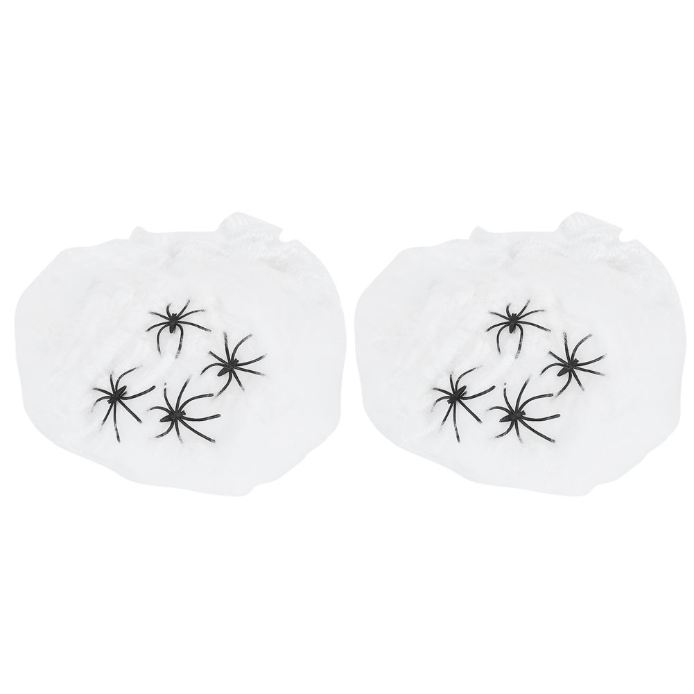 2Bags Halloween Spiders Webs Decorations Super Stretch Cobwebs for Indoor view 2
