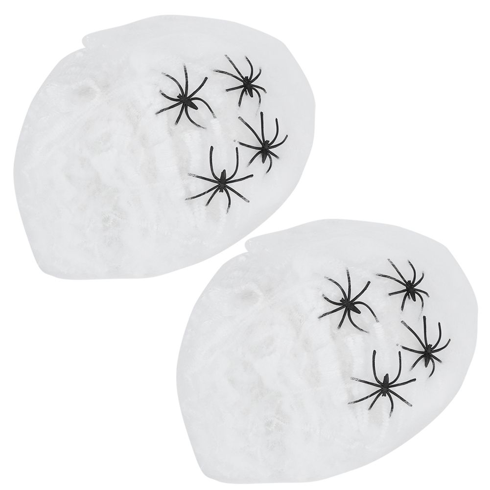 2Bags Halloween Spiders Webs Decorations Super Stretch Cobwebs for Indoor view 3