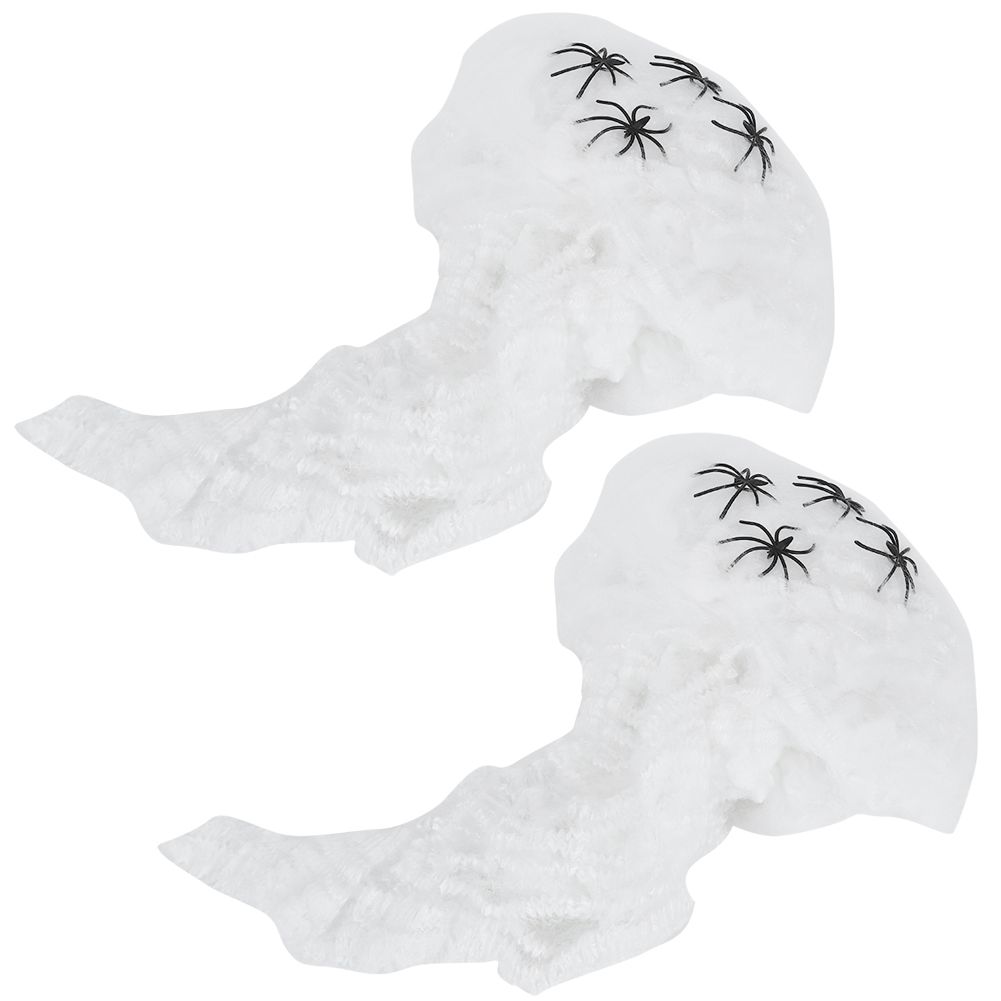 2Bags Halloween Spiders Webs Decorations Super Stretch Cobwebs for Indoor view 4