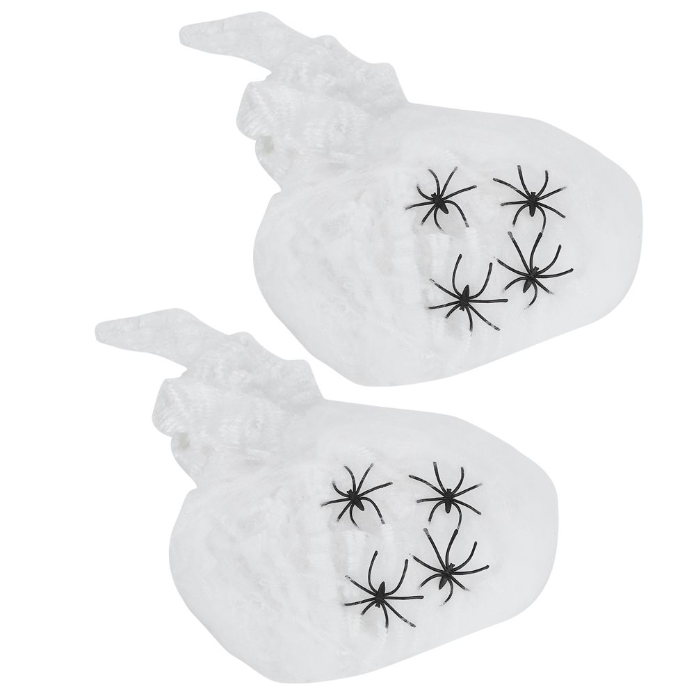 2Bags Halloween Spiders Webs Decorations Super Stretch Cobwebs for Indoor view 5