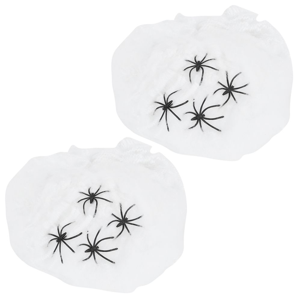 2Bags Halloween Spiders Webs Decorations Super Stretch Cobwebs for Indoor view 6