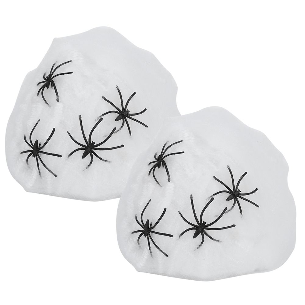 2Bags Halloween Spiders Webs Decorations Super Stretch Cobwebs for Indoor view 8