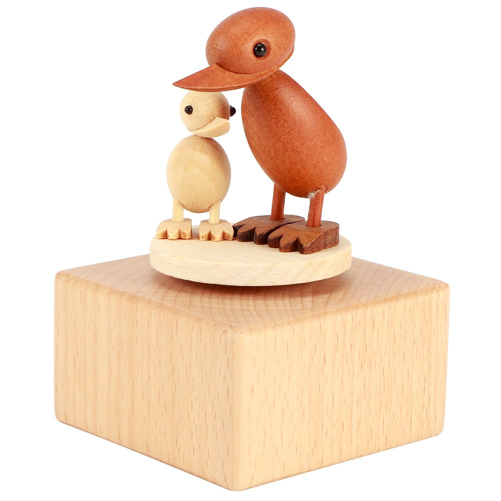 Rotating Animal Musical Box Wooden Music Box Valentine's Day Wedding Gift