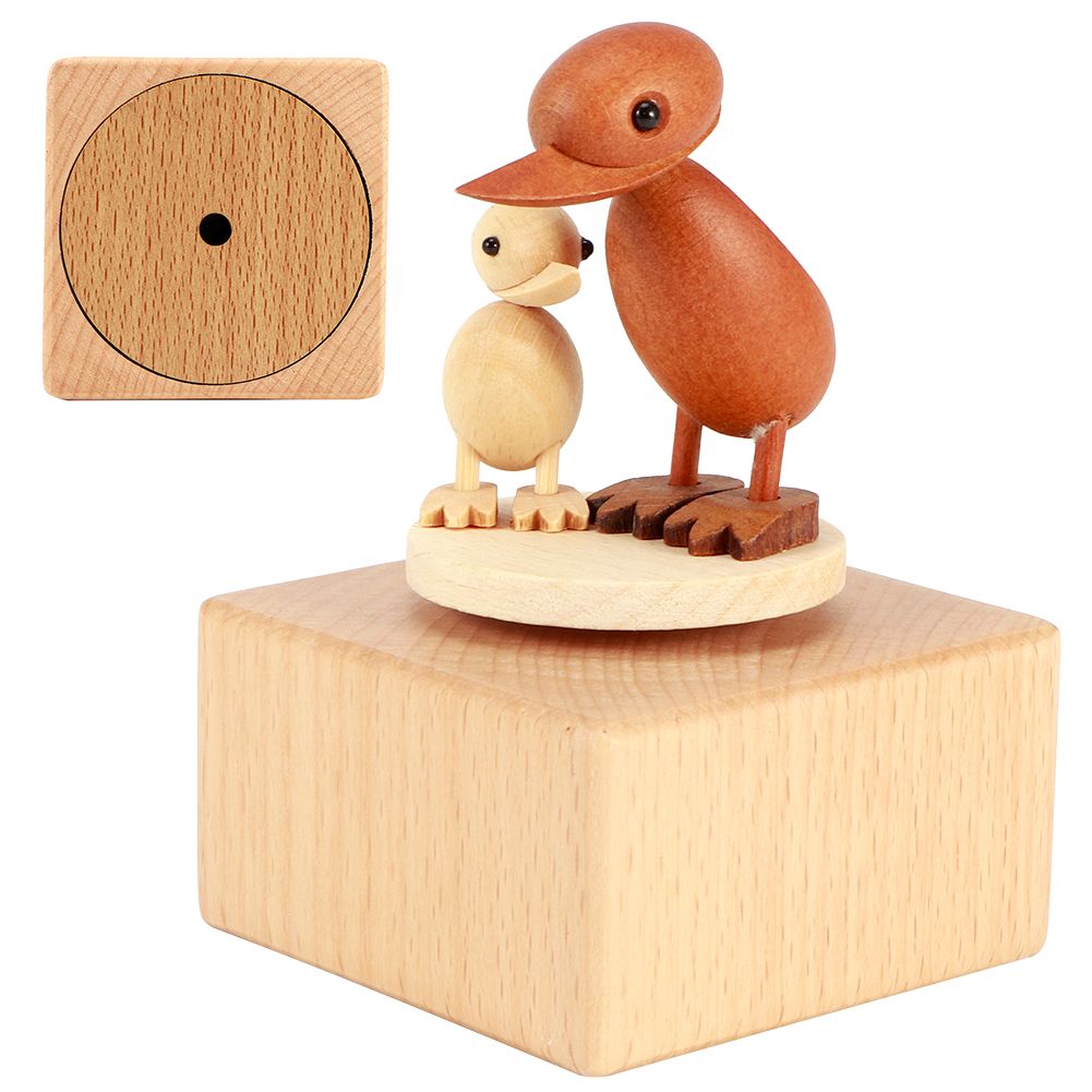 Rotating Animal Musical Box Wooden Music Box Valentine's Day Wedding Gift view 5