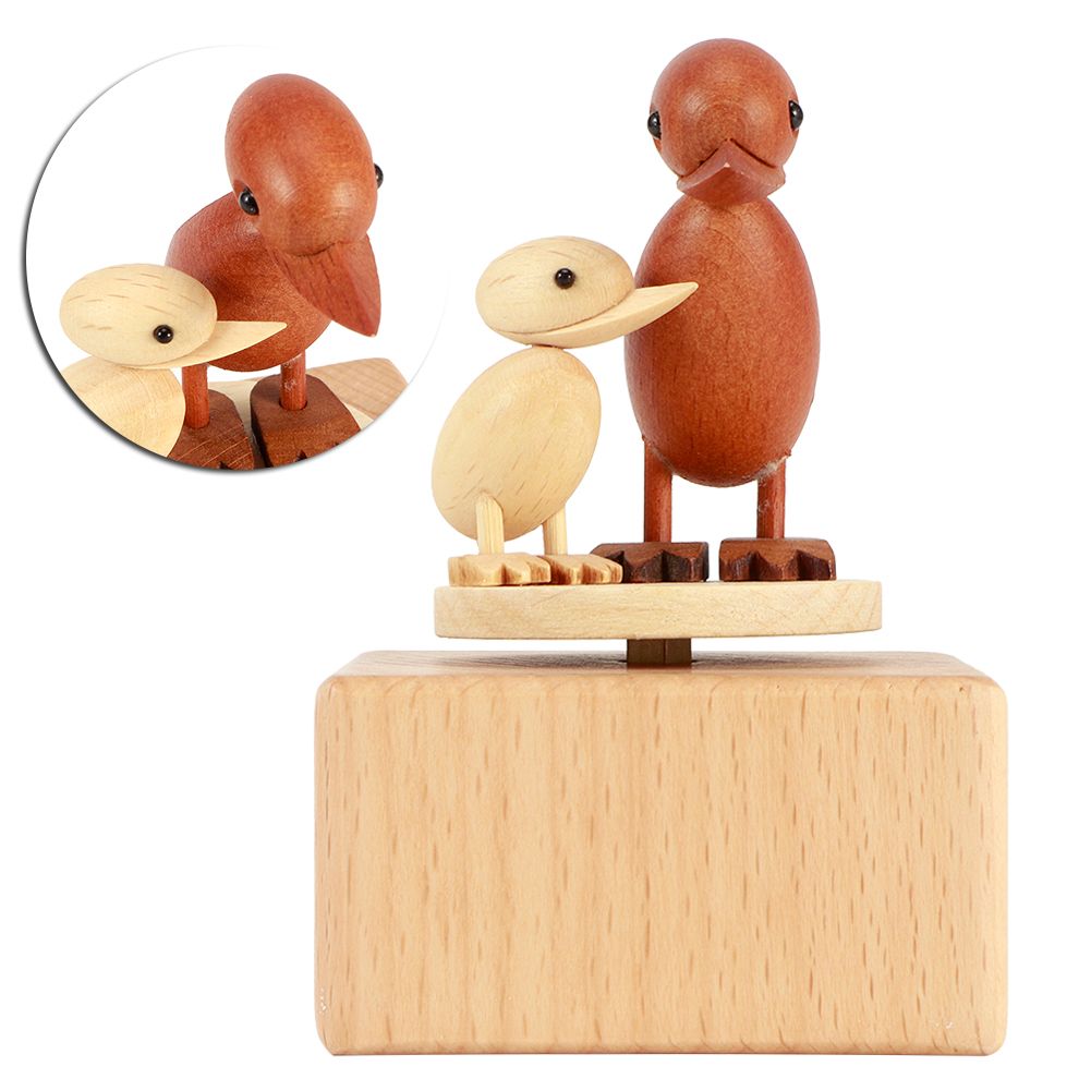 Rotating Animal Musical Box Wooden Music Box Valentine's Day Wedding Gift view 6