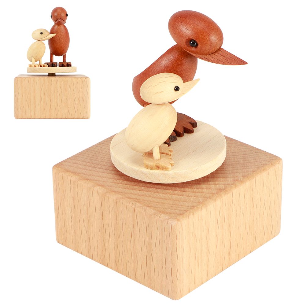 Rotating Animal Musical Box Wooden Music Box Valentine's Day Wedding Gift view 7