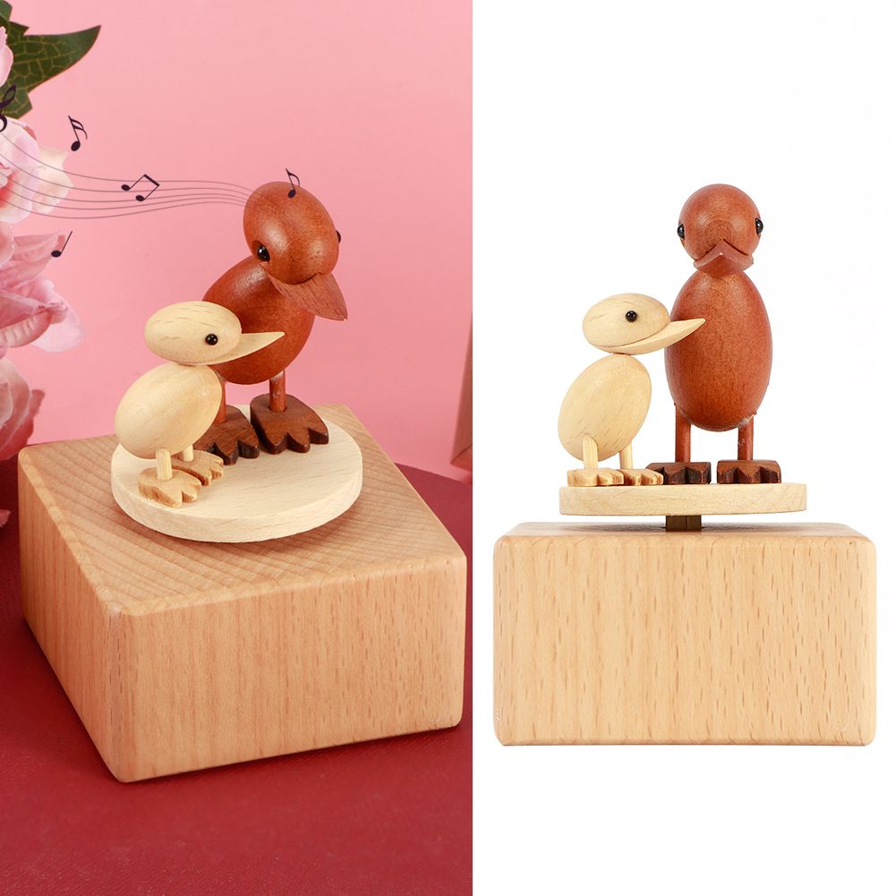 Rotating Animal Musical Box Wooden Music Box Valentine's Day Wedding Gift view 10