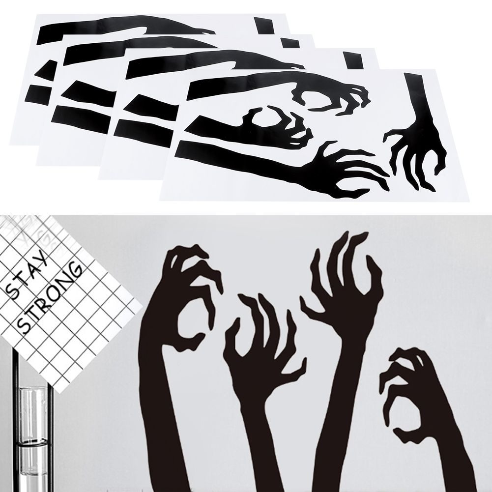 4 Set Horror Halloween Decorative Wall Sticker Decal for Living Room Bedroom view 9