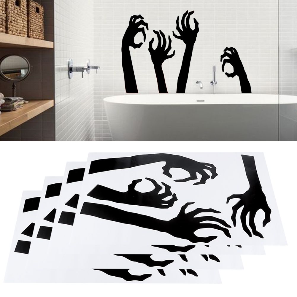 4 Set Horror Halloween Decorative Wall Sticker Decal for Living Room Bedroom view 10