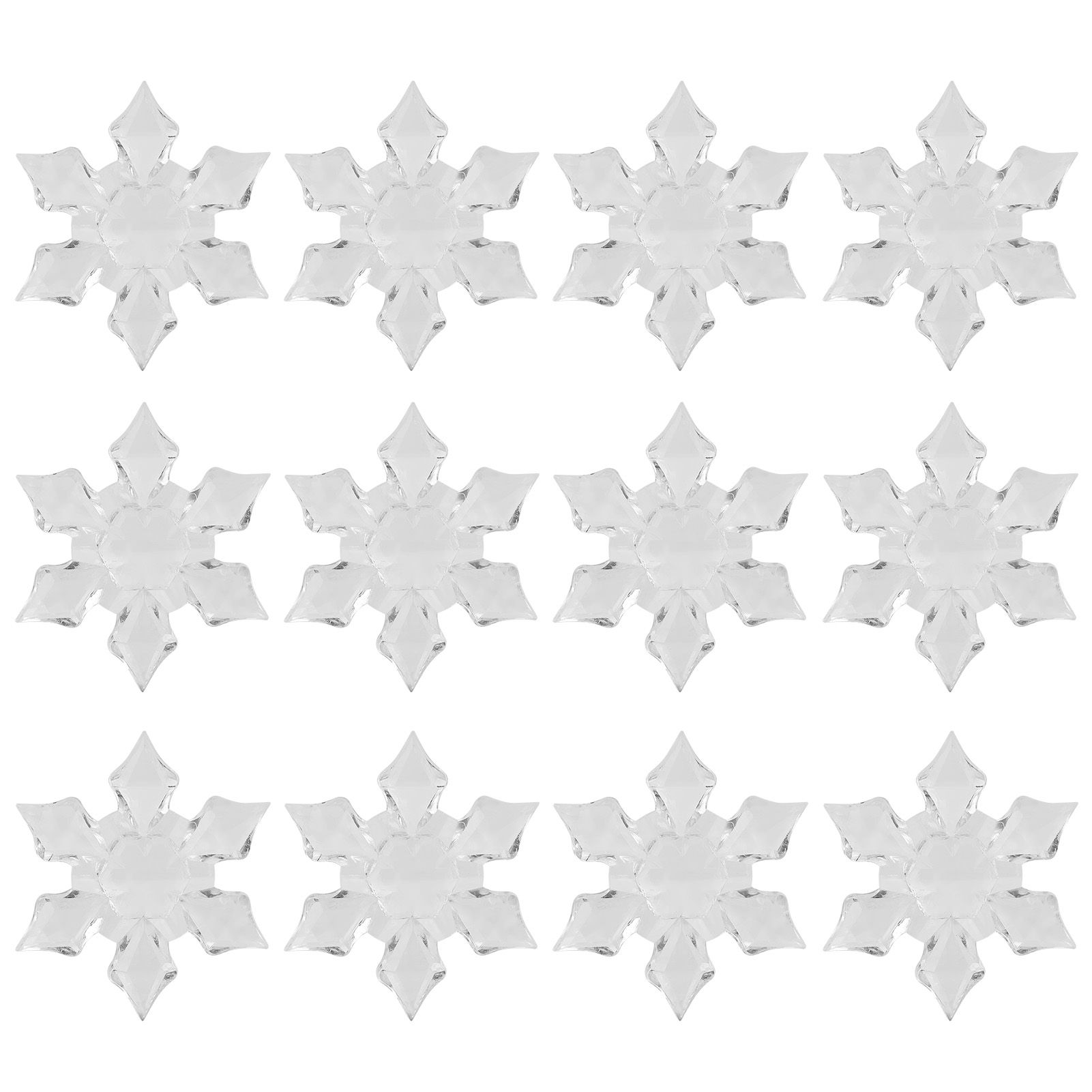 60Pcs 4.5cm Acrylic Christmas Snowflake Decorations Hanging Pendant for Home view 2
