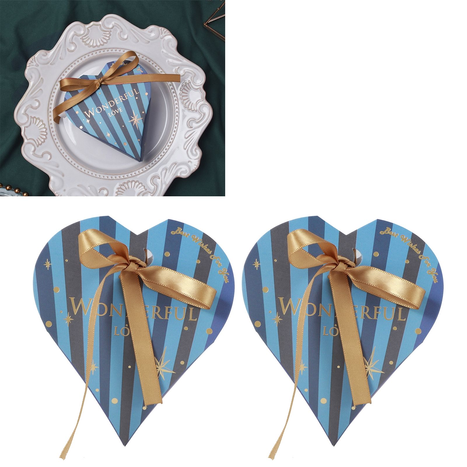 30Pcs HeartShaped Candy Box Gift Bags for Wedding Baby Shower Birthday Party view 9