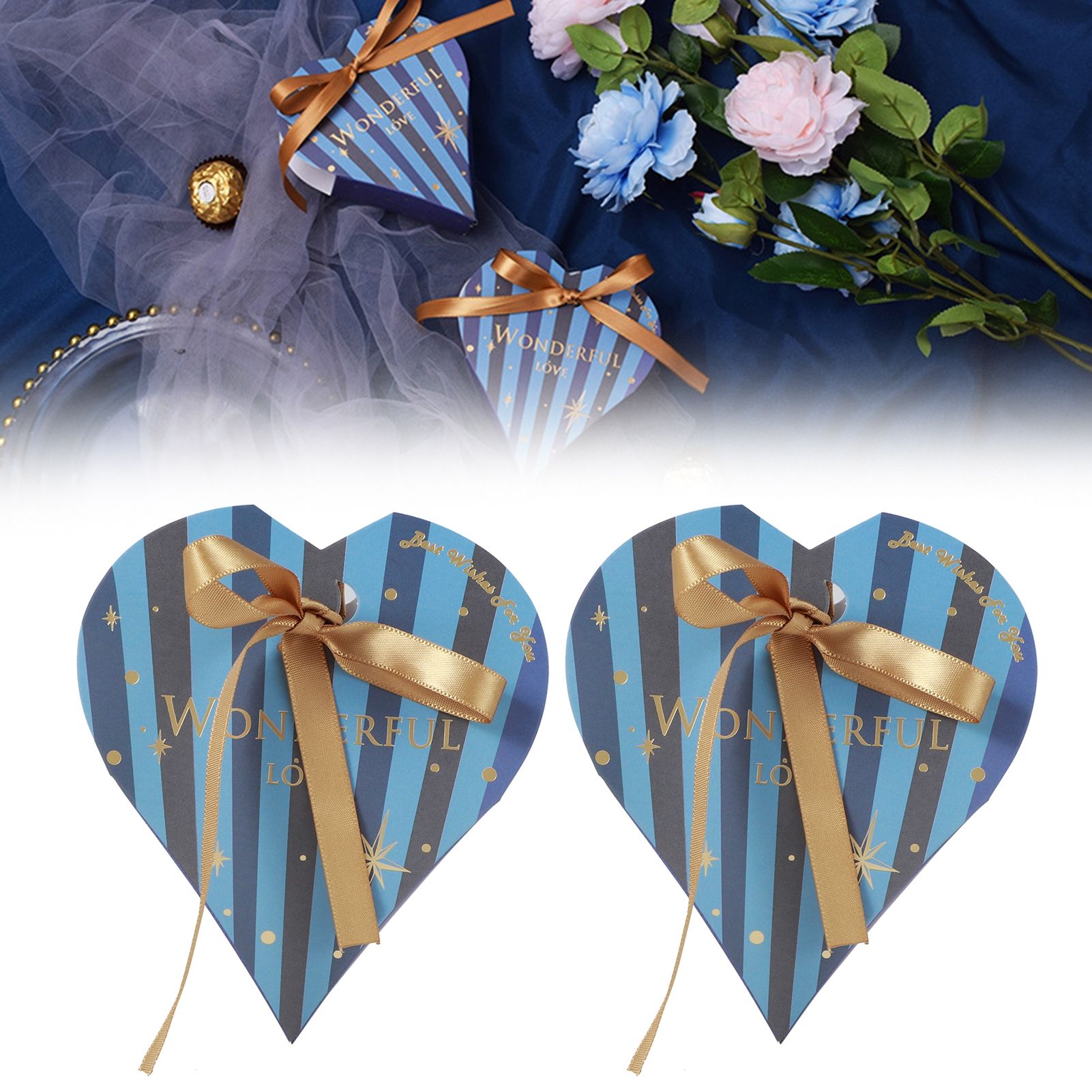 30Pcs HeartShaped Candy Box Gift Bags for Wedding Baby Shower Birthday Party view 10