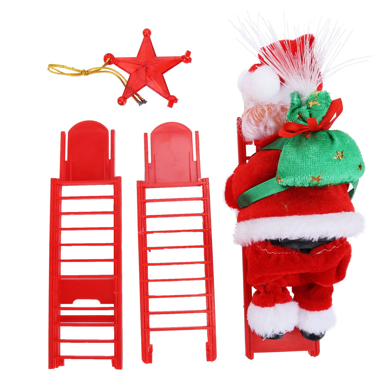 Electric Santa Claus Climbing Ladder Christmas Toy Home Ornament Decoration view 2
