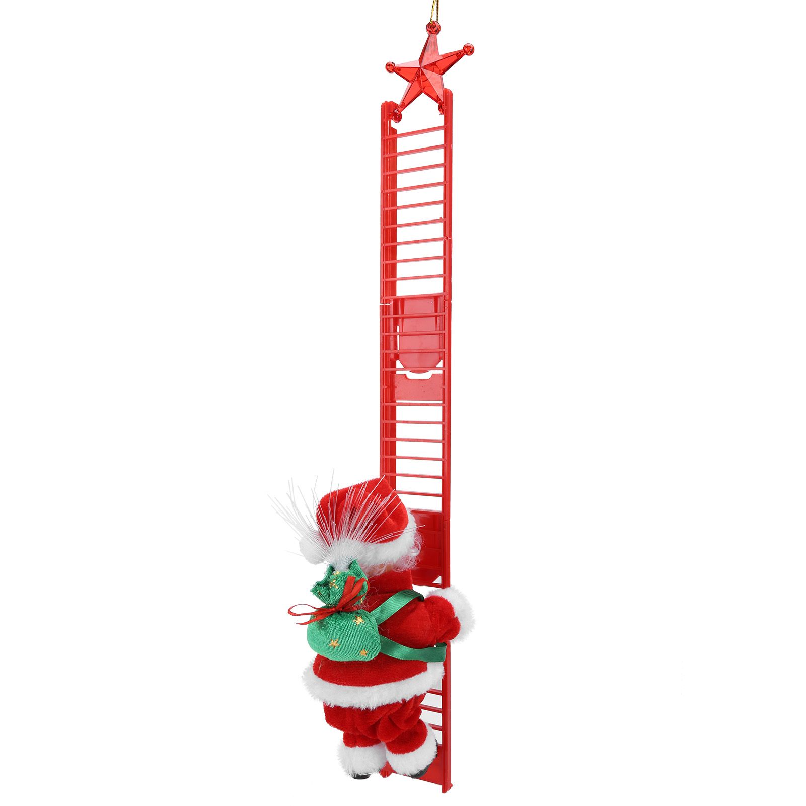 Electric Santa Claus Climbing Ladder Christmas Toy Home Ornament Decoration view 5