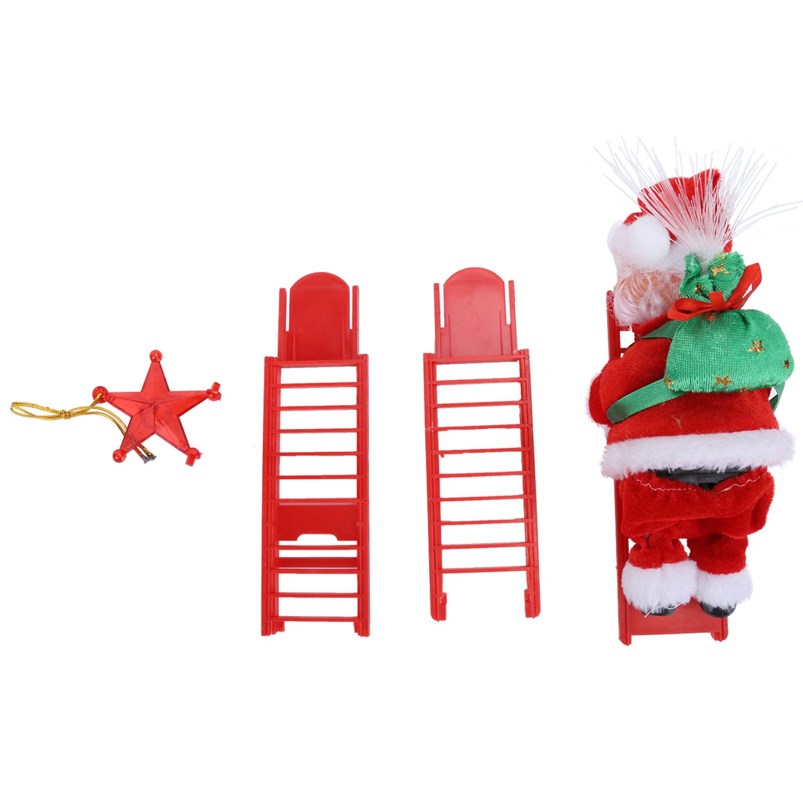 Electric Santa Claus Climbing Ladder Christmas Toy Home Ornament Decoration view 6