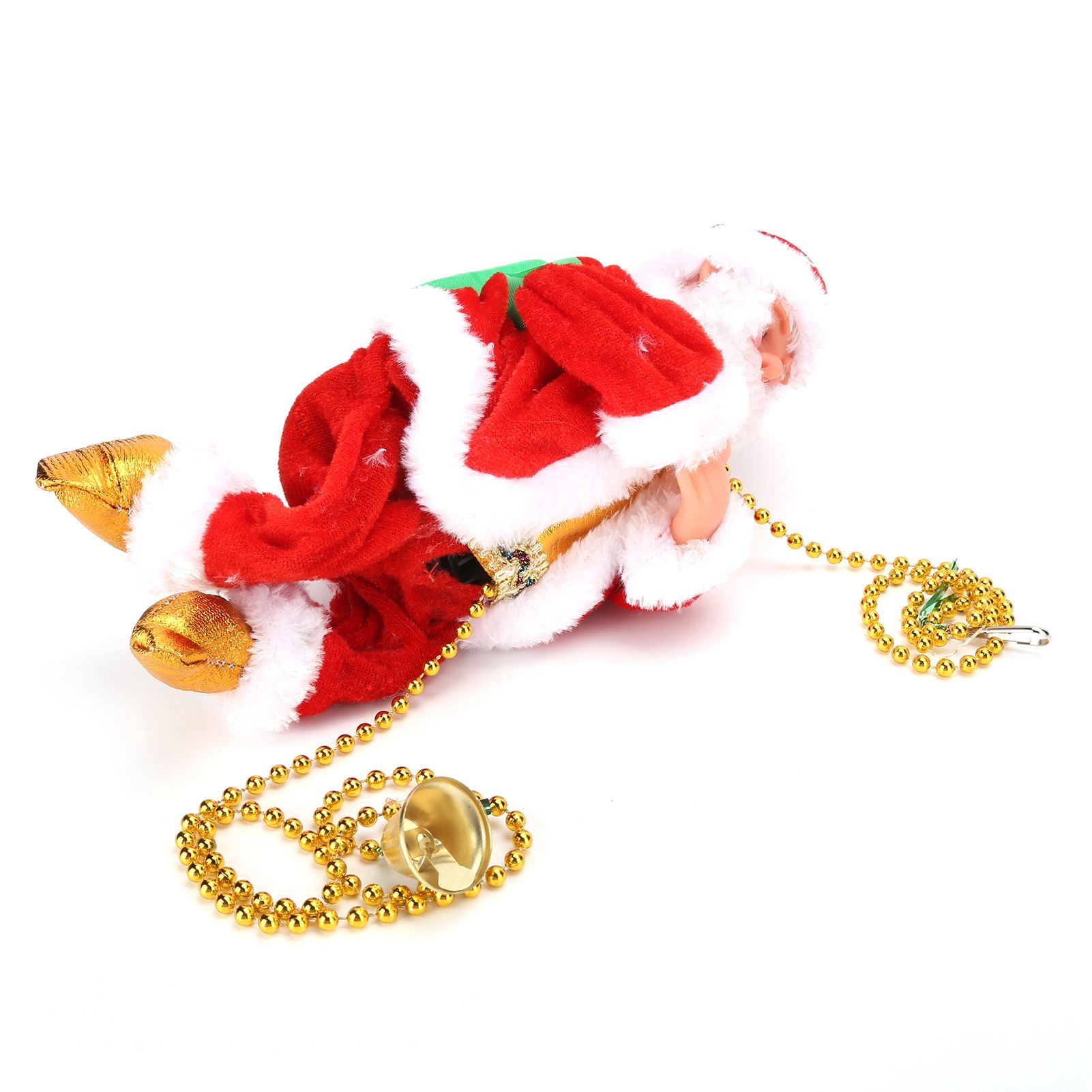 Electric Climbing Santa Claus On Beads Chain Moving Figure Hanging Xmas — image 1