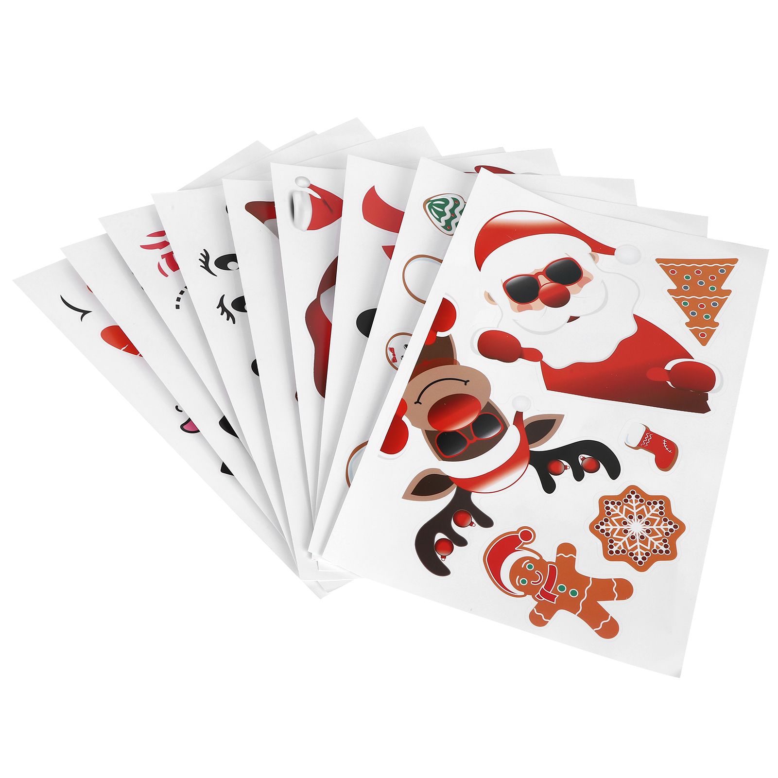 9PCS Santa Claus Snowman Elk Pattern Refrigerator Decals Wall Cup Car view 2