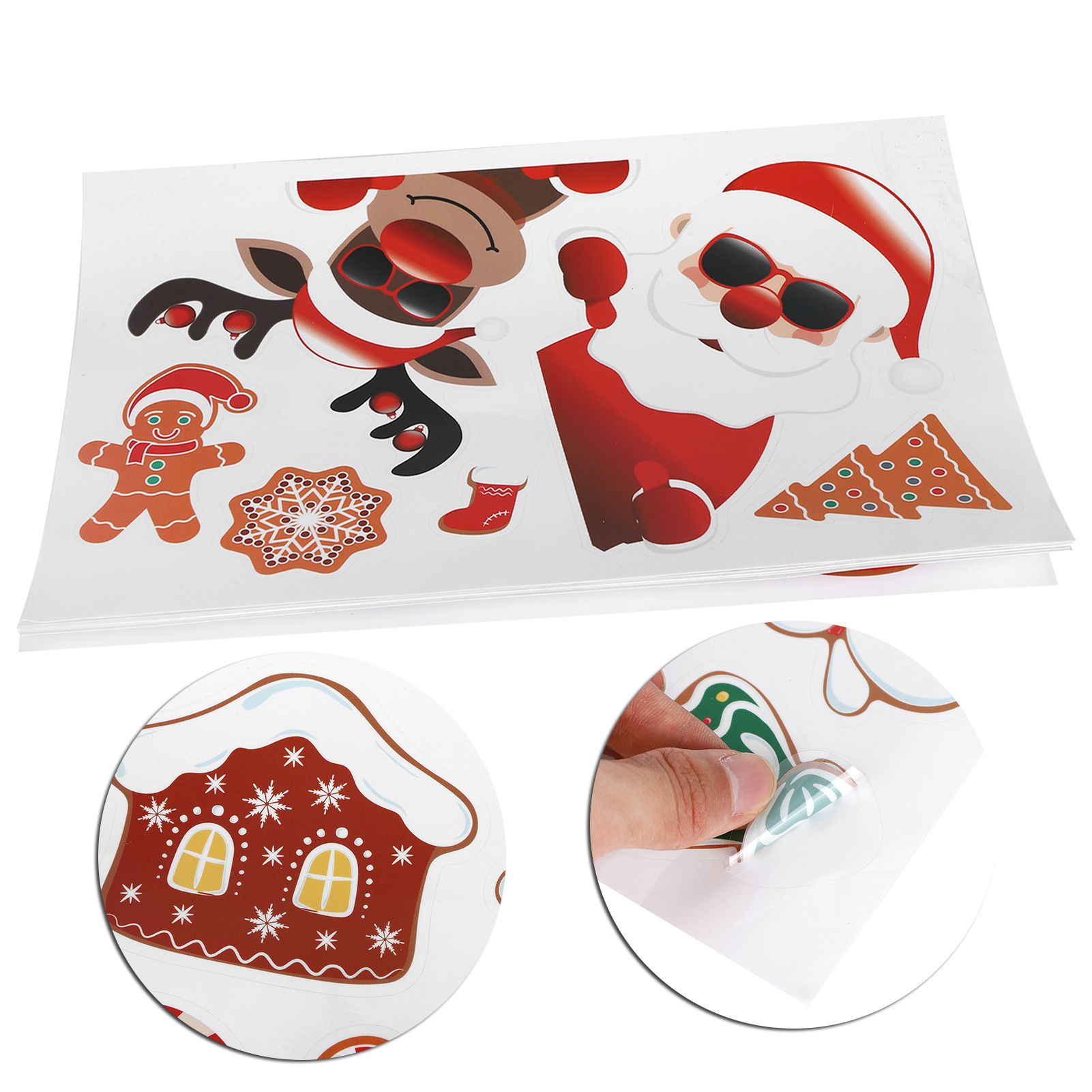 9PCS Santa Claus Snowman Elk Pattern Refrigerator Decals Wall Cup Car view 3