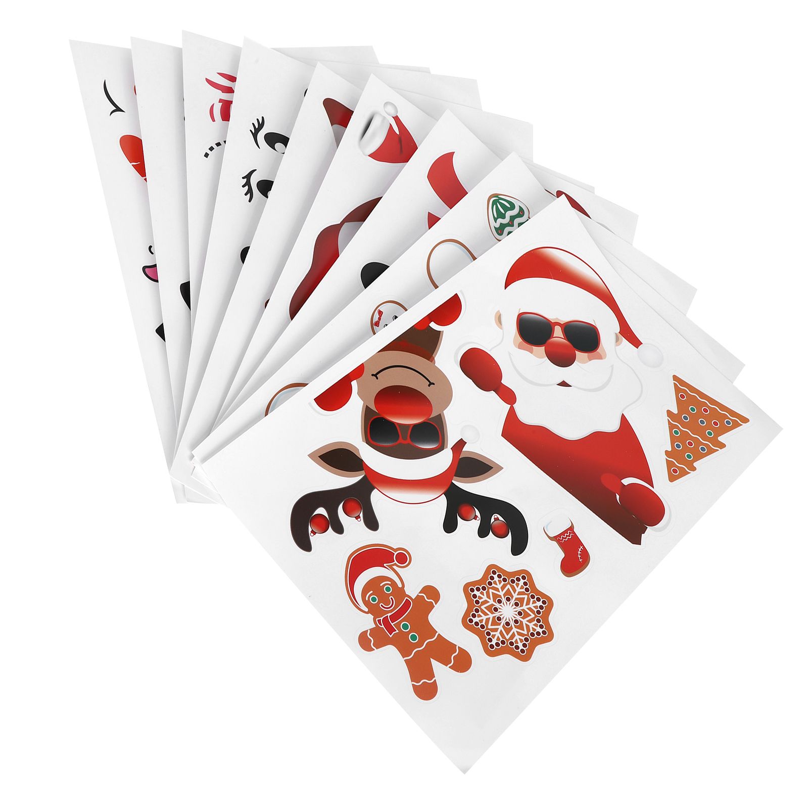 9PCS Santa Claus Snowman Elk Pattern Refrigerator Decals Wall Cup Car view 5