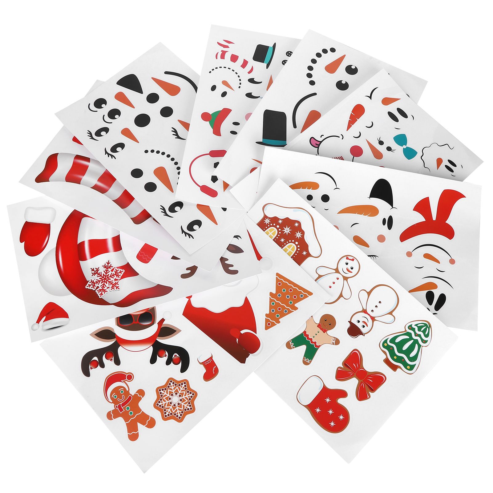 9PCS Santa Claus Snowman Elk Pattern Refrigerator Decals Wall Cup Car view 6