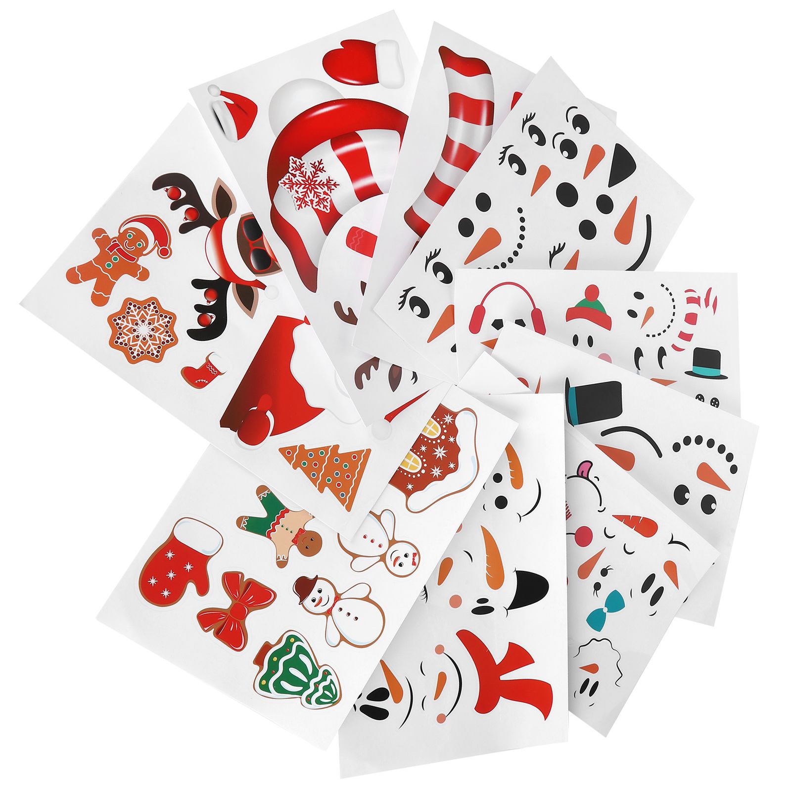 9PCS Santa Claus Snowman Elk Pattern Refrigerator Decals Wall Cup Car view 7