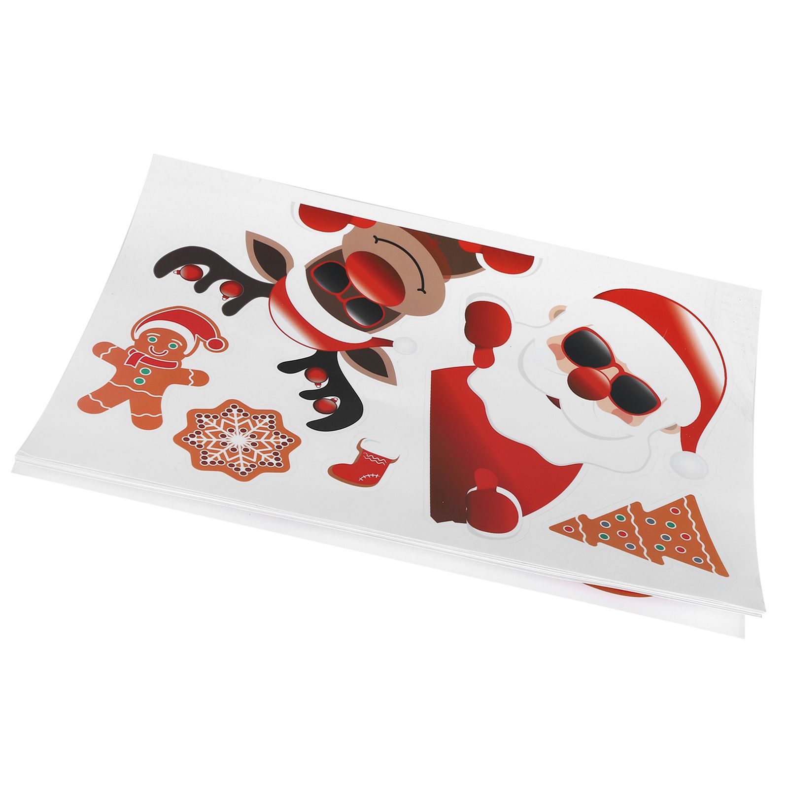 9PCS Santa Claus Snowman Elk Pattern Refrigerator Decals Wall Cup Car view 8