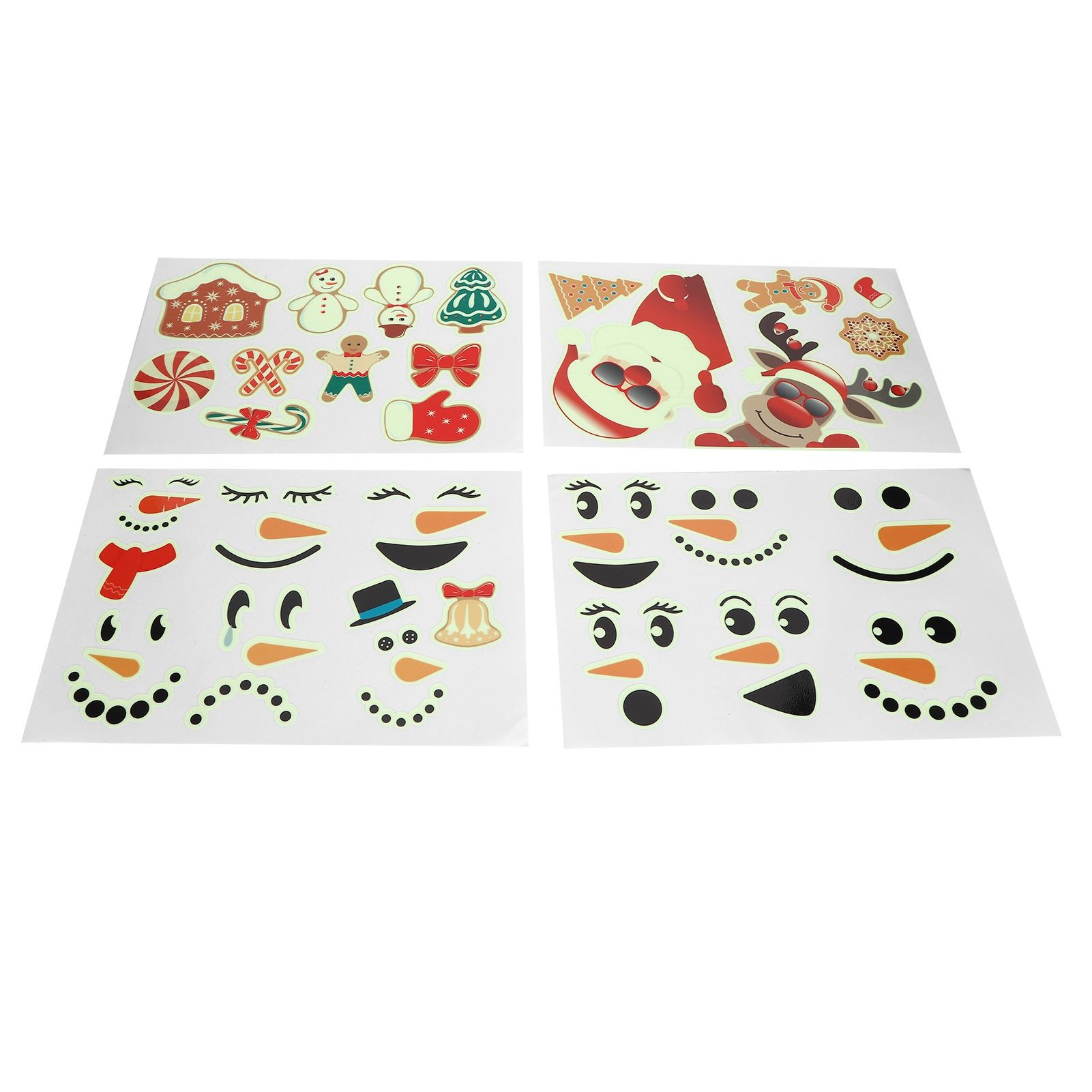 4PCS DIY Luminous Santa Claus Snowman Elk Pattern Decorative Stickers for Wall view 2