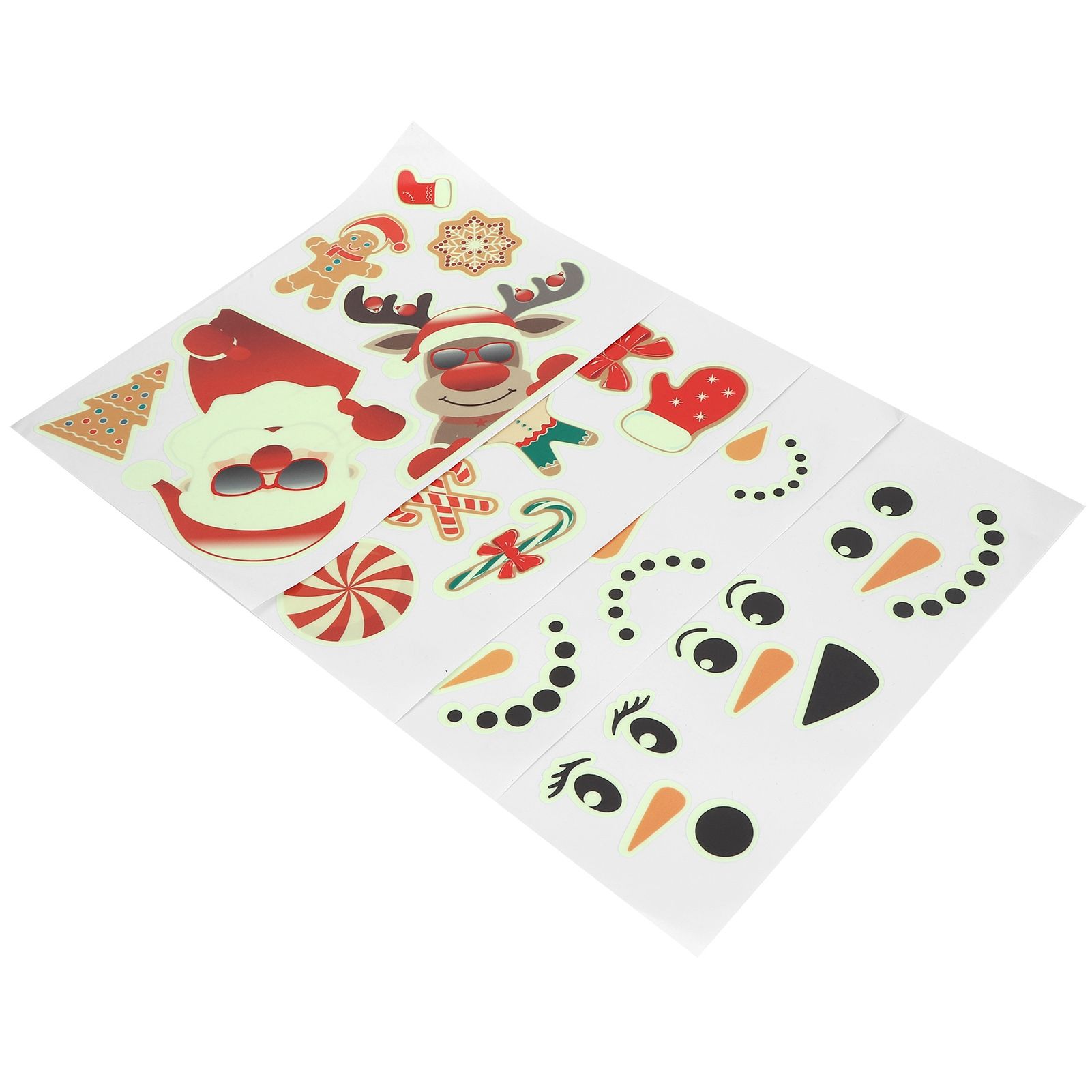 4PCS DIY Luminous Santa Claus Snowman Elk Pattern Decorative Stickers for Wall view 4