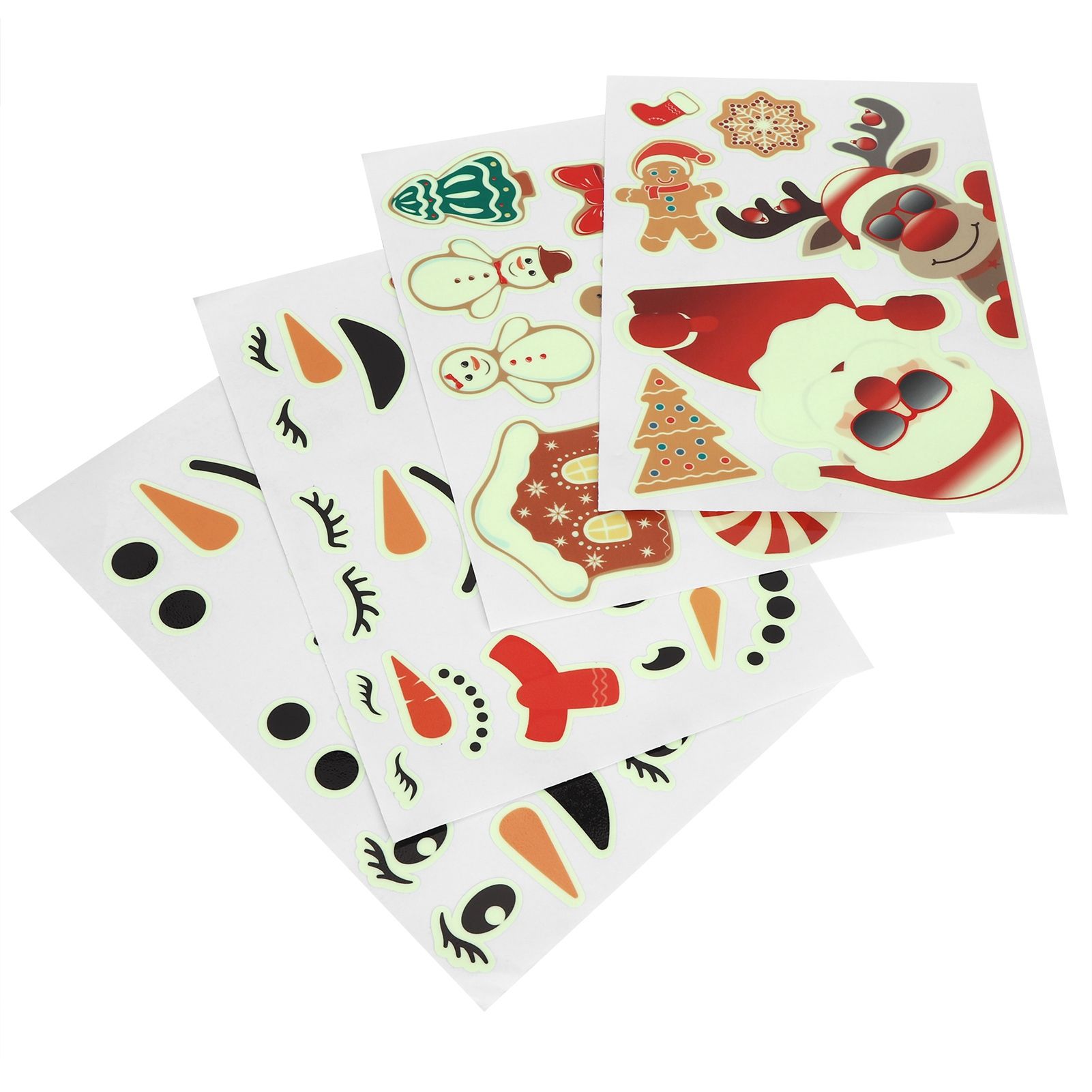 4PCS DIY Luminous Santa Claus Snowman Elk Pattern Decorative Stickers for Wall view 6