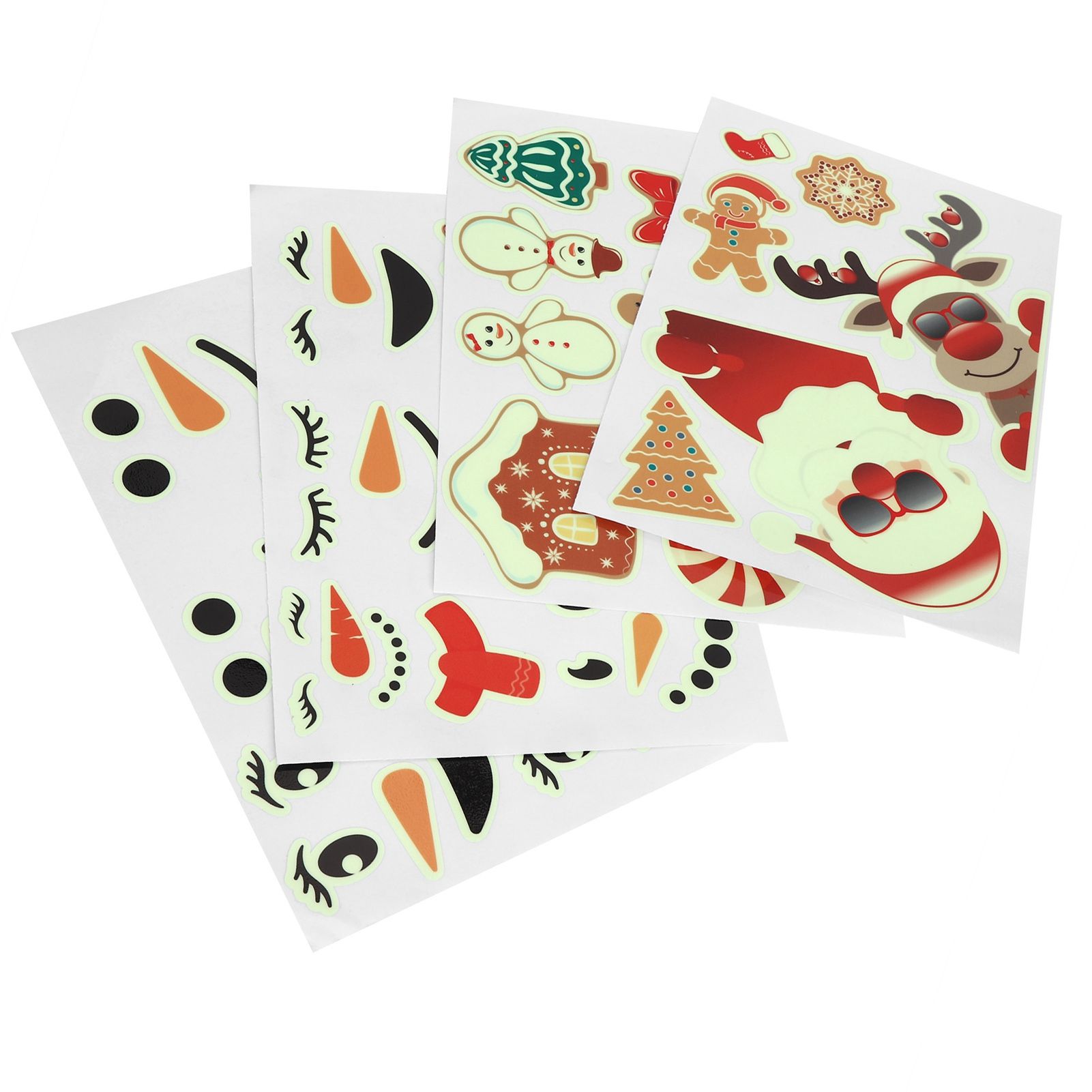 4PCS DIY Luminous Santa Claus Snowman Elk Pattern Decorative Stickers for Wall view 7