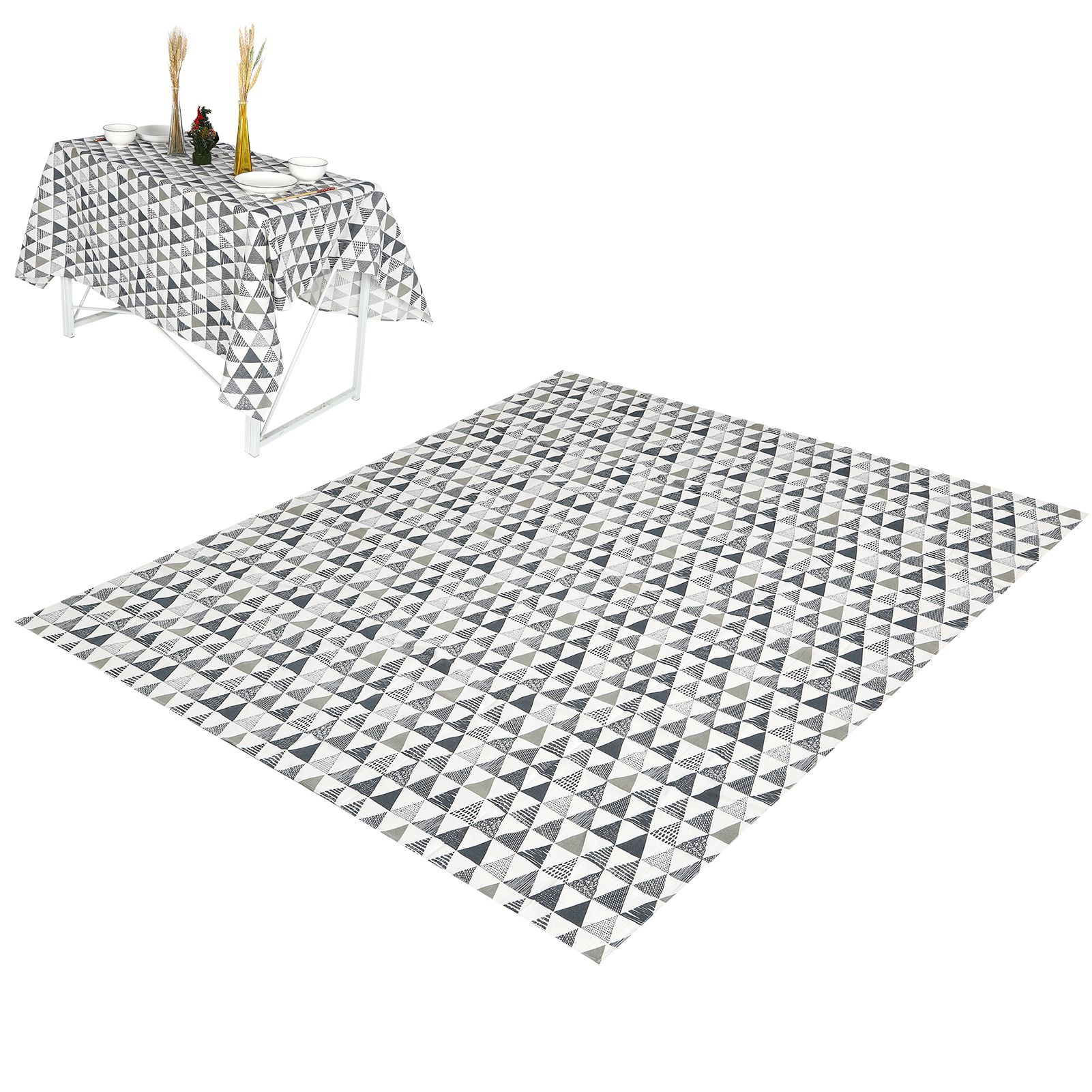 Geometric Tablecloth Cotton Linen Fabric Table Cloth Dining Table Cover view 5