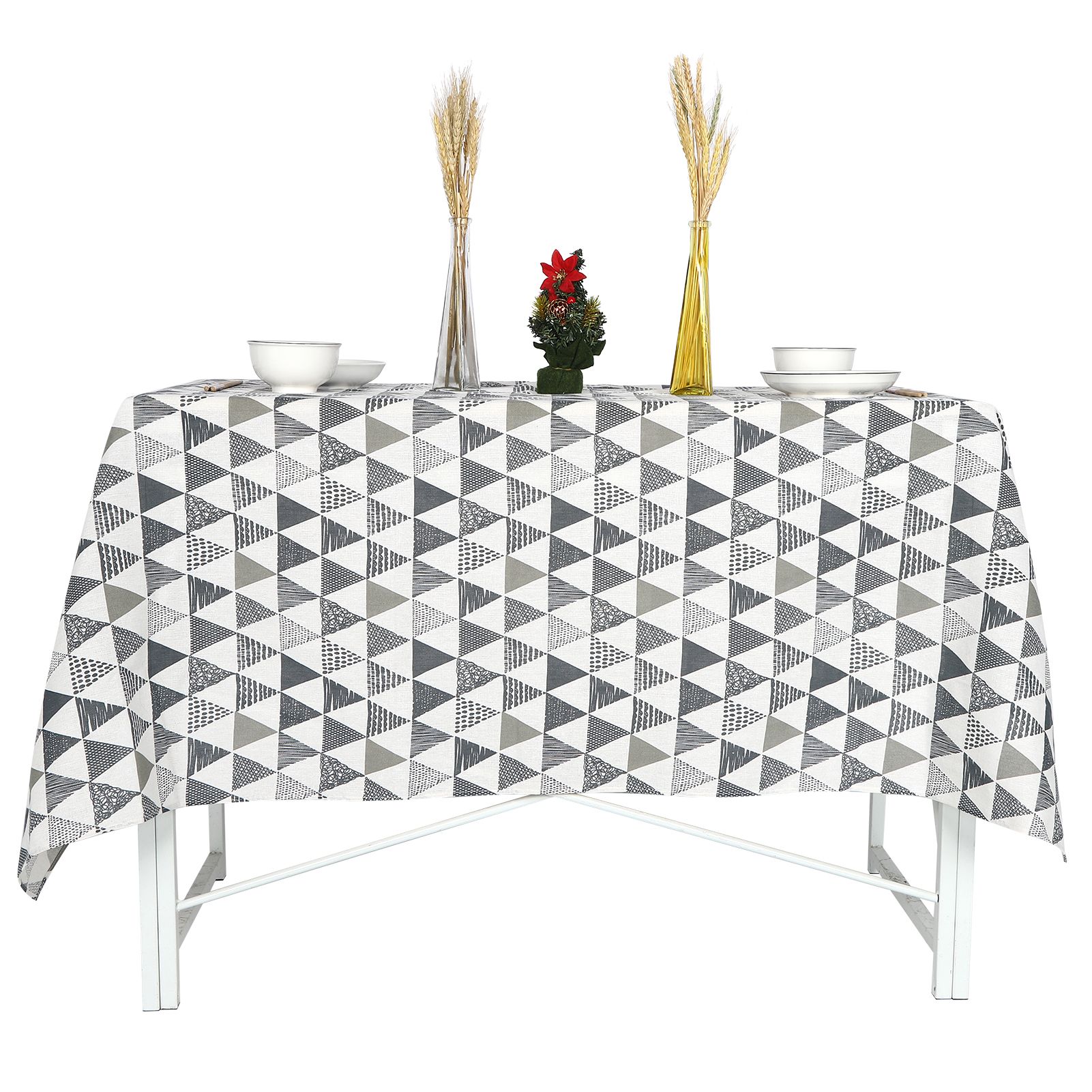 Geometric Tablecloth Cotton Linen Fabric Table Cloth Dining Table Cover view 10