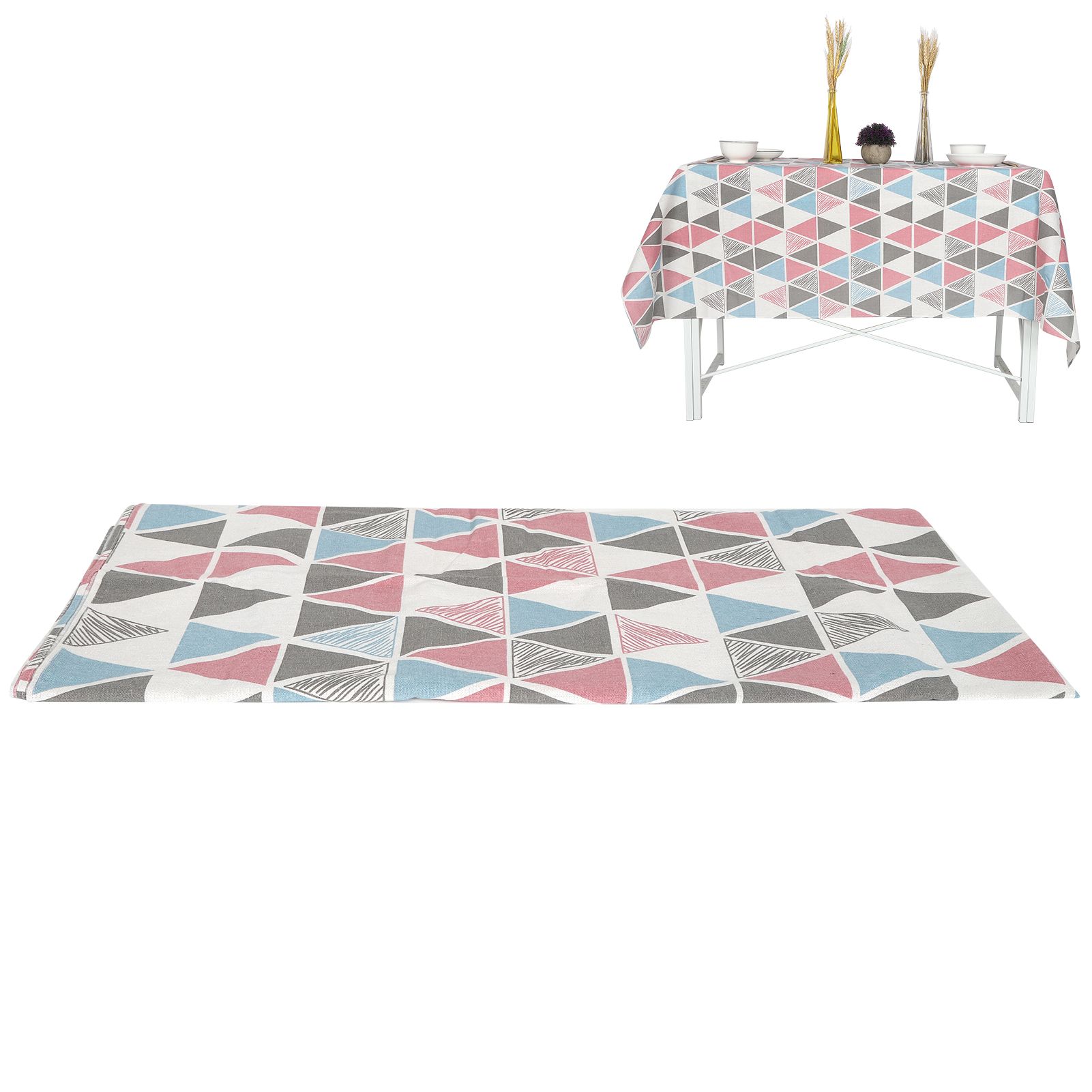 Geometric Tablecloth Cotton Linen Fabric Table Cloth Dining Table Cover view 7