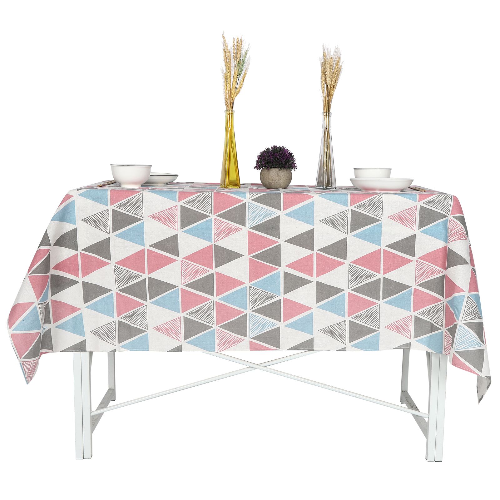 Geometric Tablecloth Cotton Linen Fabric Table Cloth Dining Table Cover view 9
