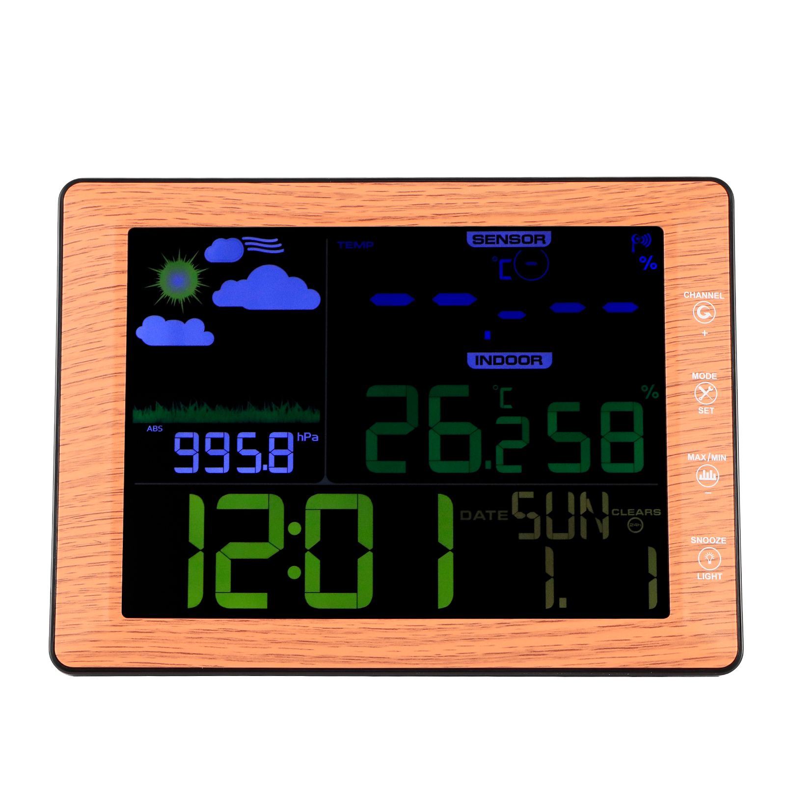 Wireless Weather Forecast Color Screen Alarm Clock Indoor Outdoor Sound — image 1