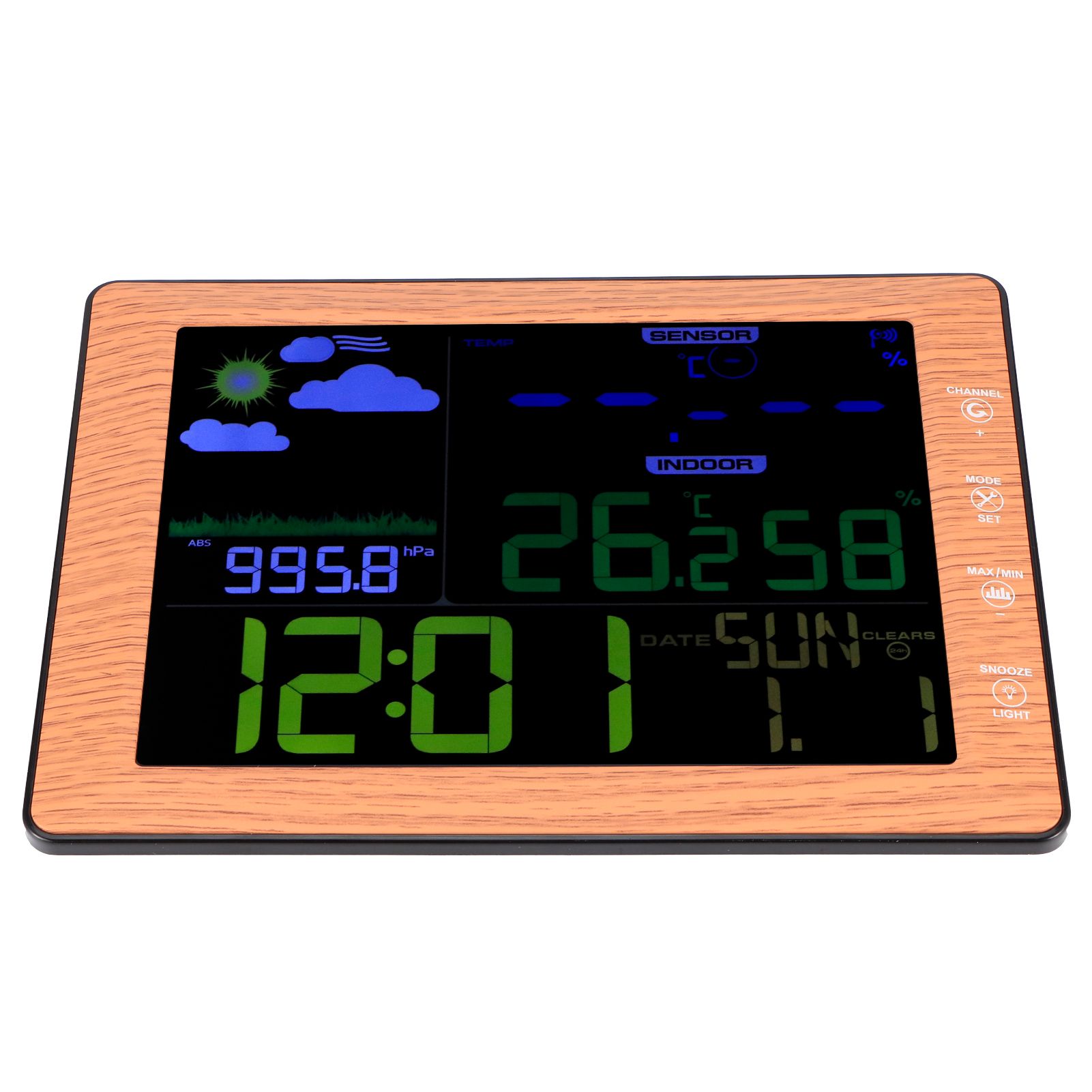 Wireless Weather Forecast Color Screen Alarm Clock Indoor Outdoor Sound view 5