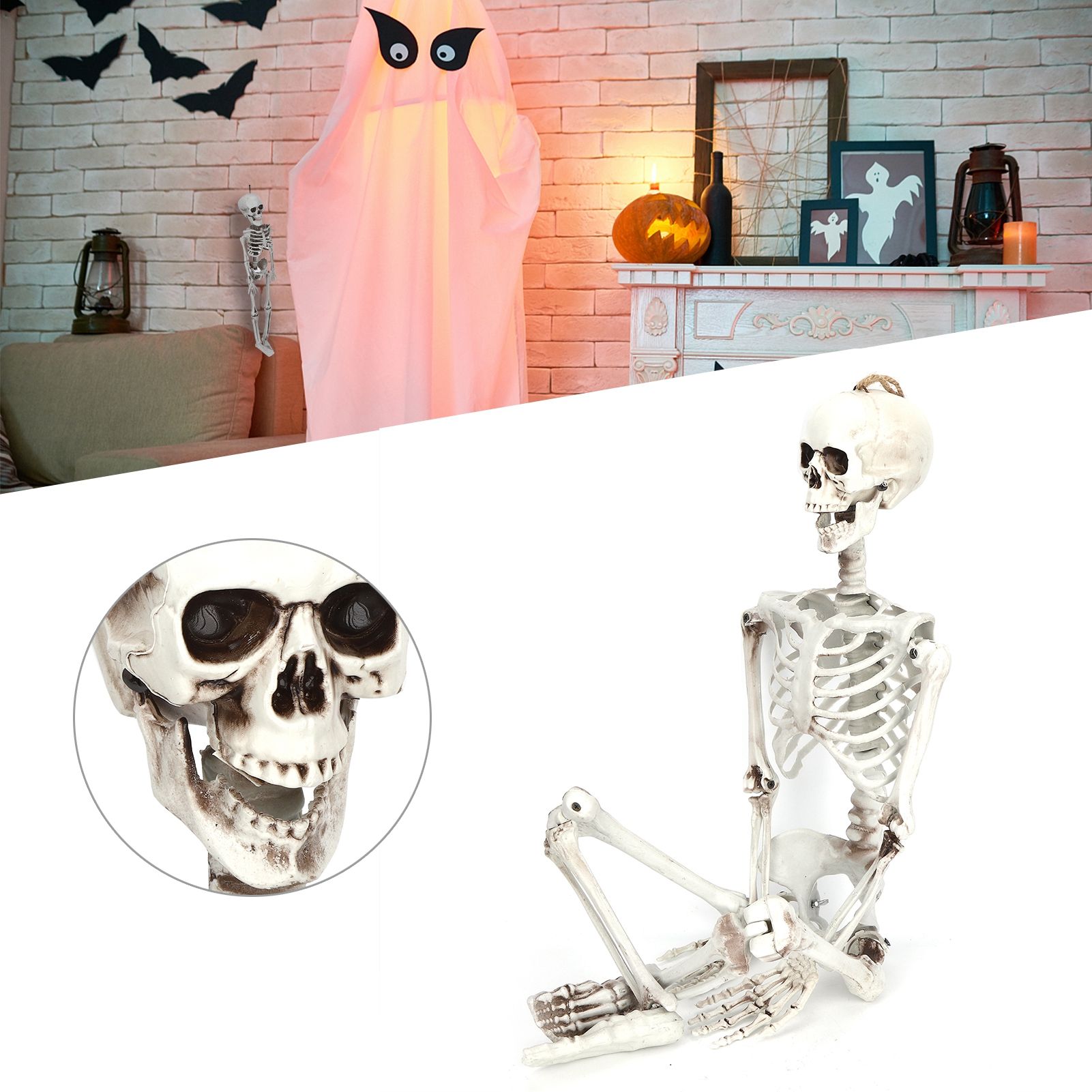 Halloween Resin Full Body Skeletons with Movable Joints for Home Costume Party view 9