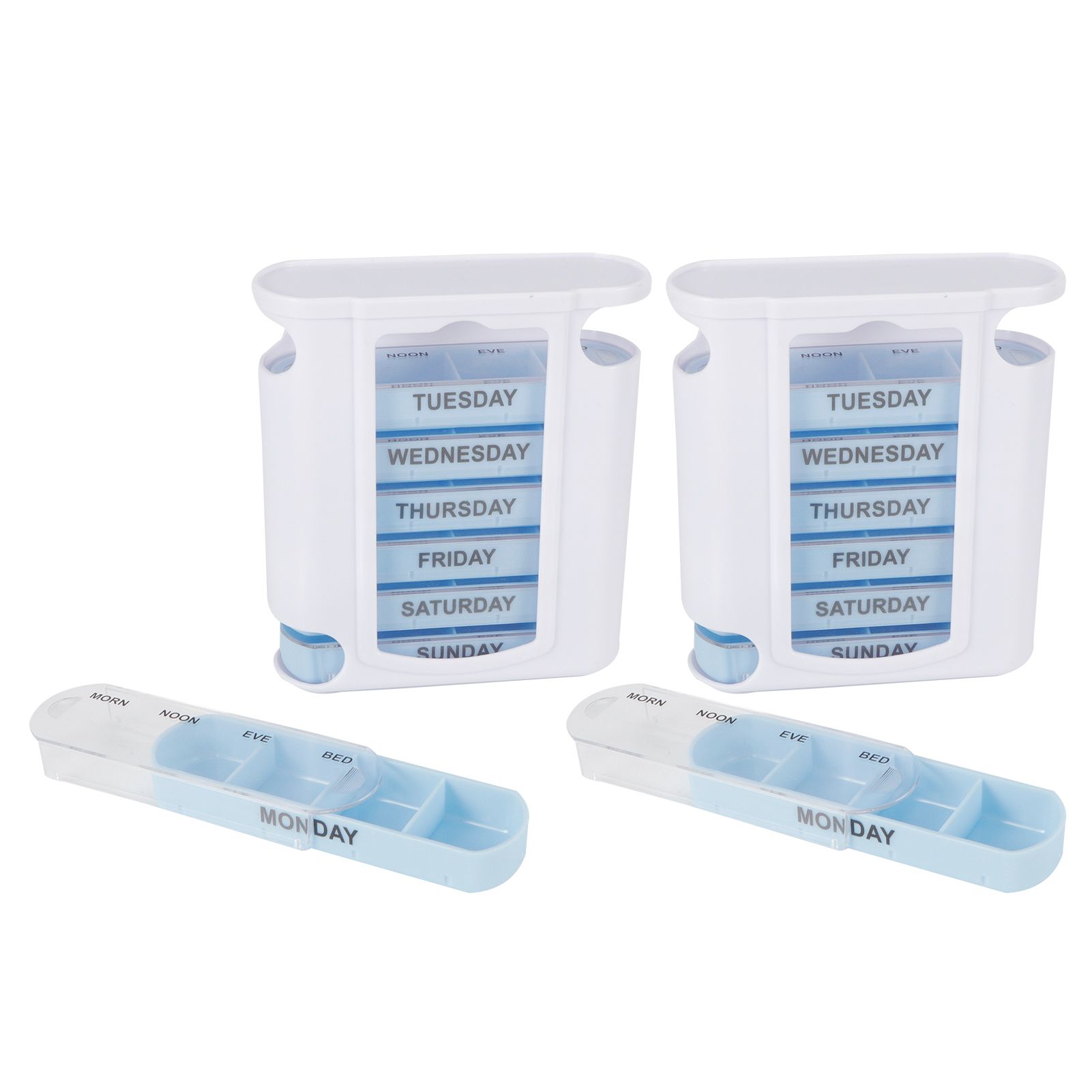 2Set Portable 28 Grids Medicine Storage Box Weekly Tablets Container for Home view 2