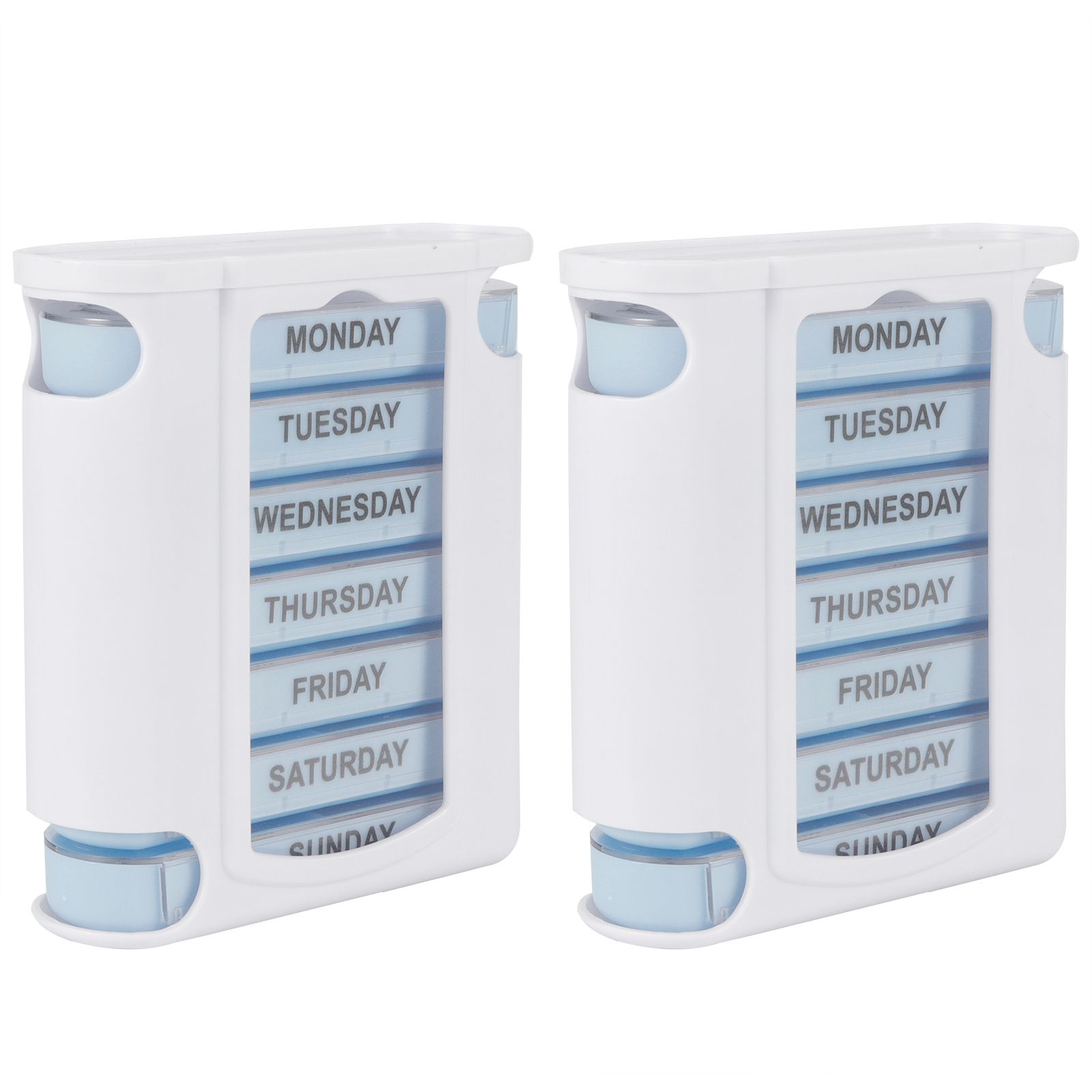 2Set Portable 28 Grids Medicine Storage Box Weekly Tablets Container for Home view 4