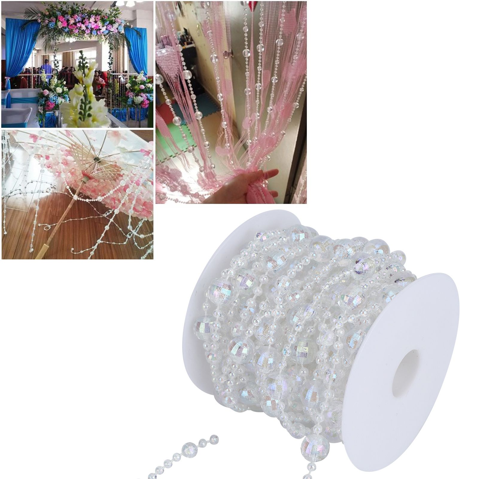 Acrylic Bead Garland String DIY Party Curtain Supplies for Wedding Decoration view 10