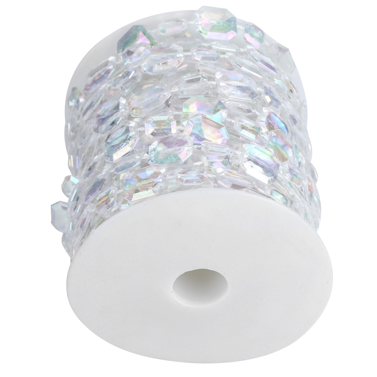 10m Synthetic Bead Garland Rectangle Iridescent Decoration String for Wedding