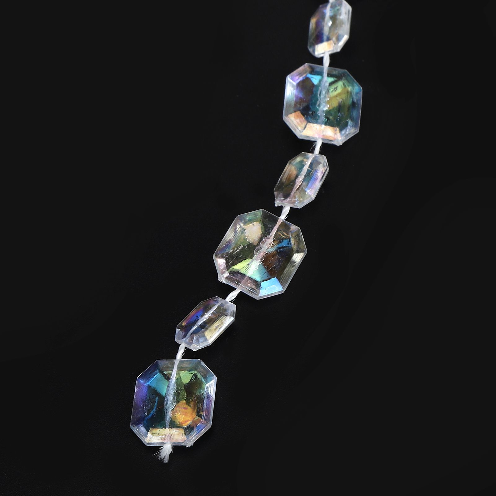 10m Synthetic Bead Garland Rectangle Iridescent Decoration String for Wedding view 11