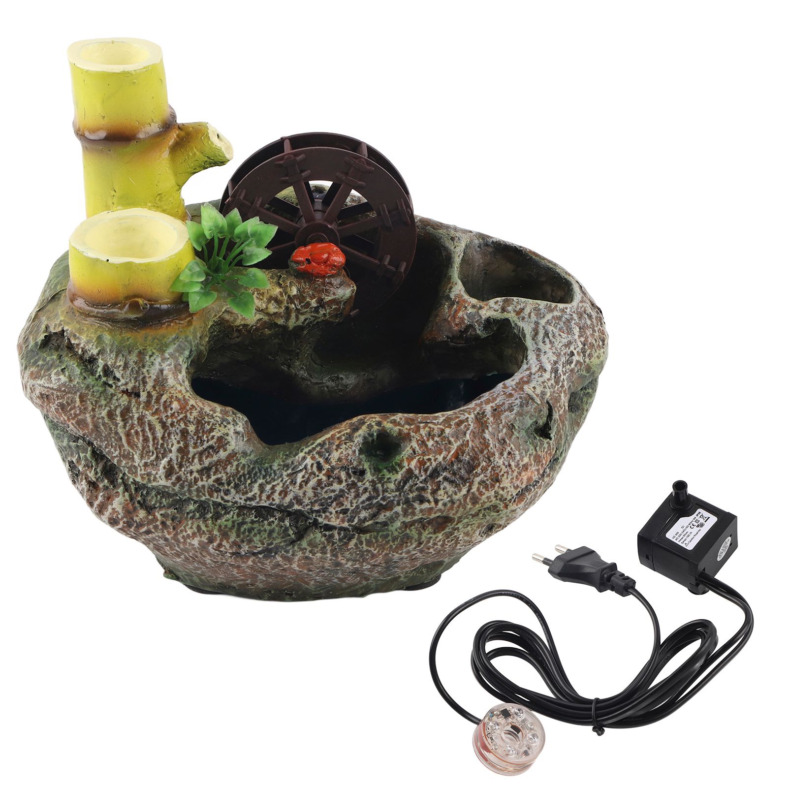 LED Desktop Fountain Flowing Water DIY Micro Potted Landscape Home Office view 2