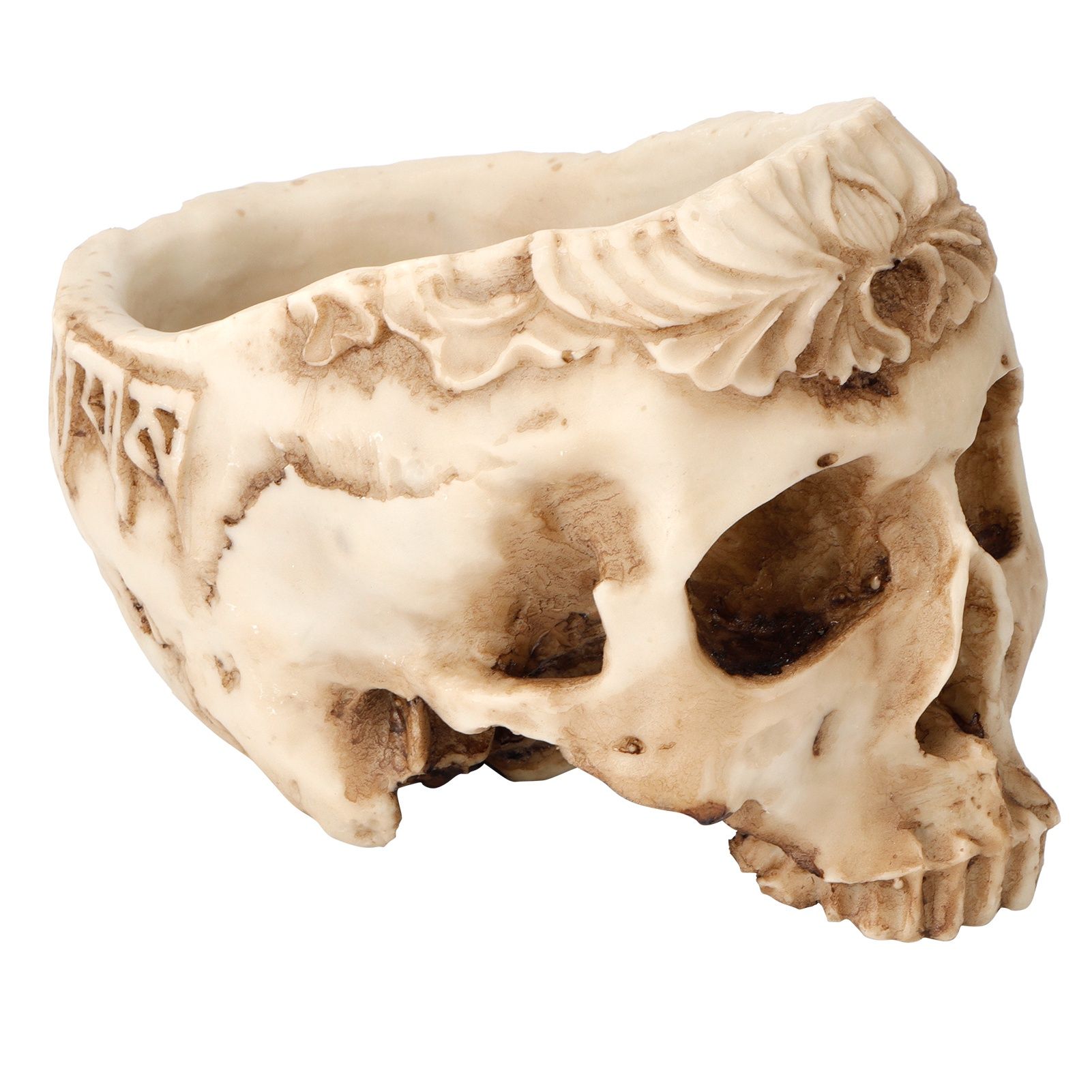 Skull Flower Pot Planters Resin Craftworks Personalized Home Furnishings Bar view 5