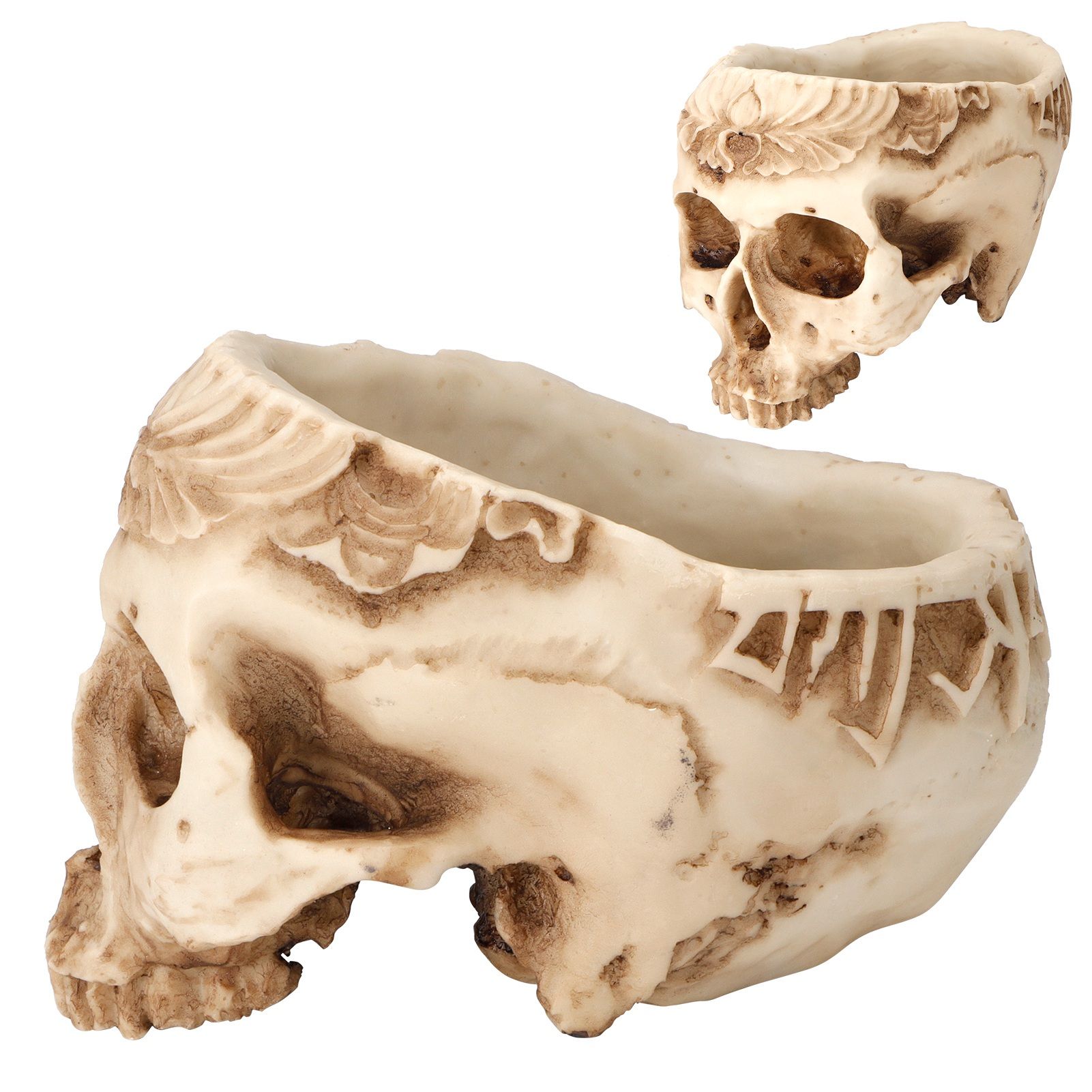 Skull Flower Pot Planters Resin Craftworks Personalized Home Furnishings Bar view 7