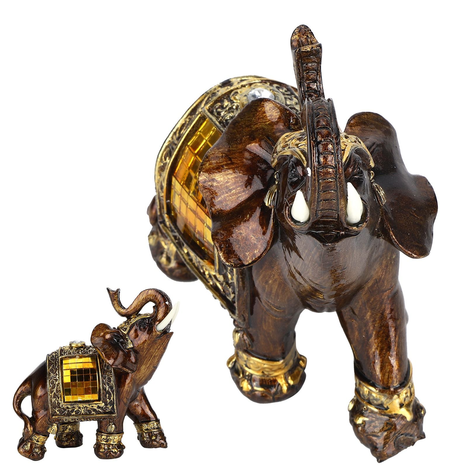 Elephant Statues Artistic Home Figurines Decoration Resin Crafts Lucky Animals view 8