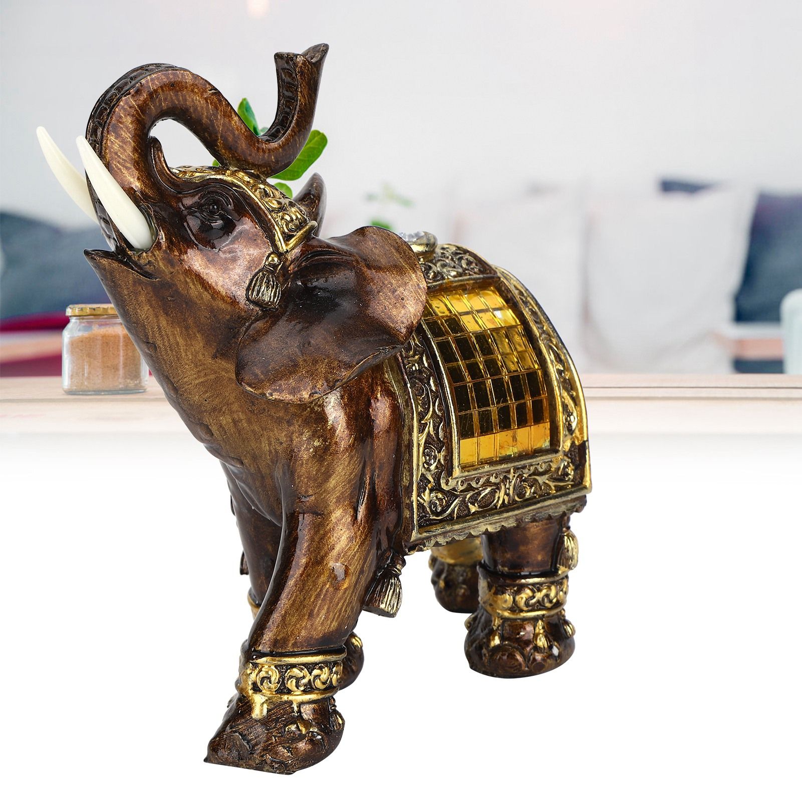 Elephant Statues Artistic Home Figurines Decoration Resin Crafts Lucky Animals view 9