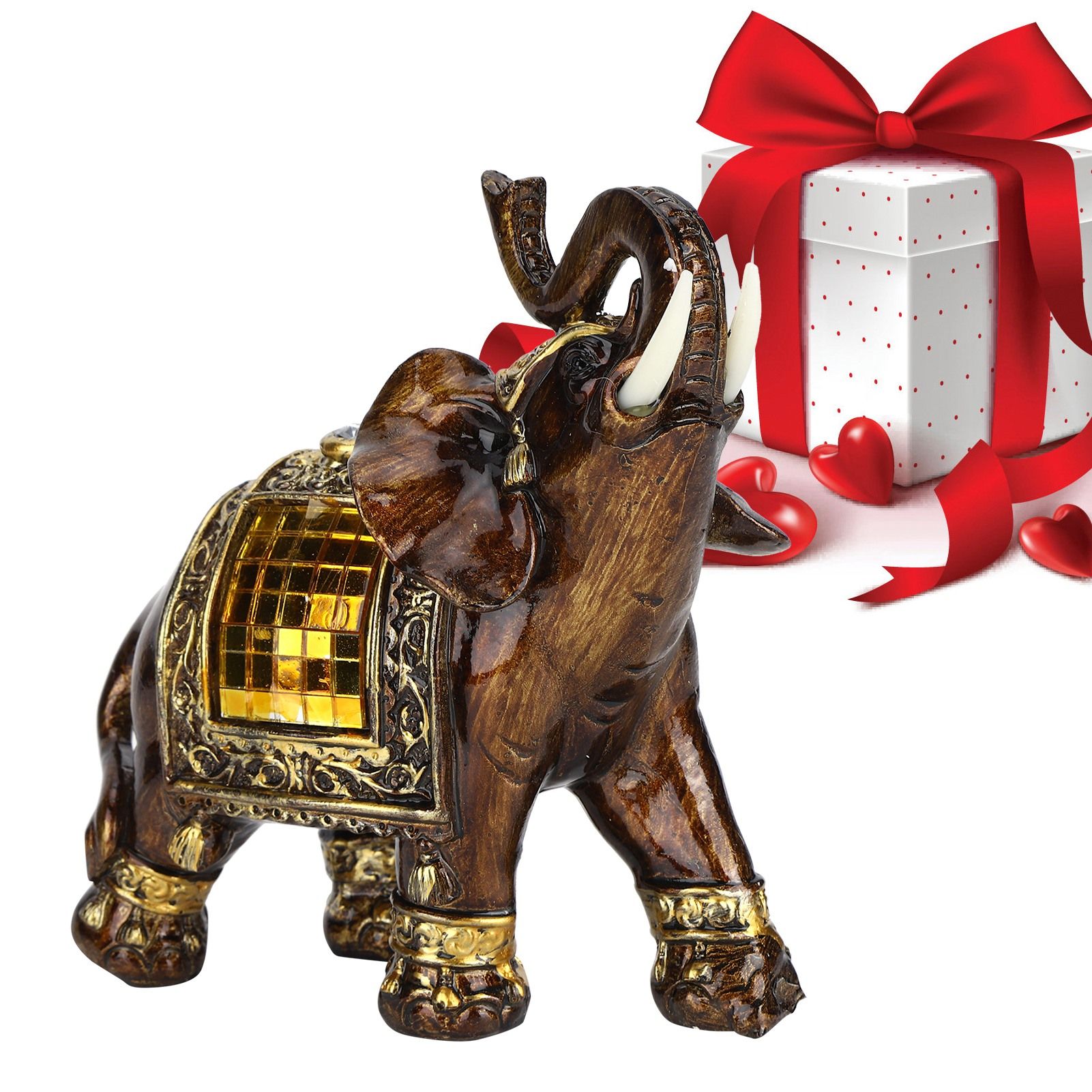 Elephant Statues Artistic Home Figurines Decoration Resin Crafts Lucky Animals view 10