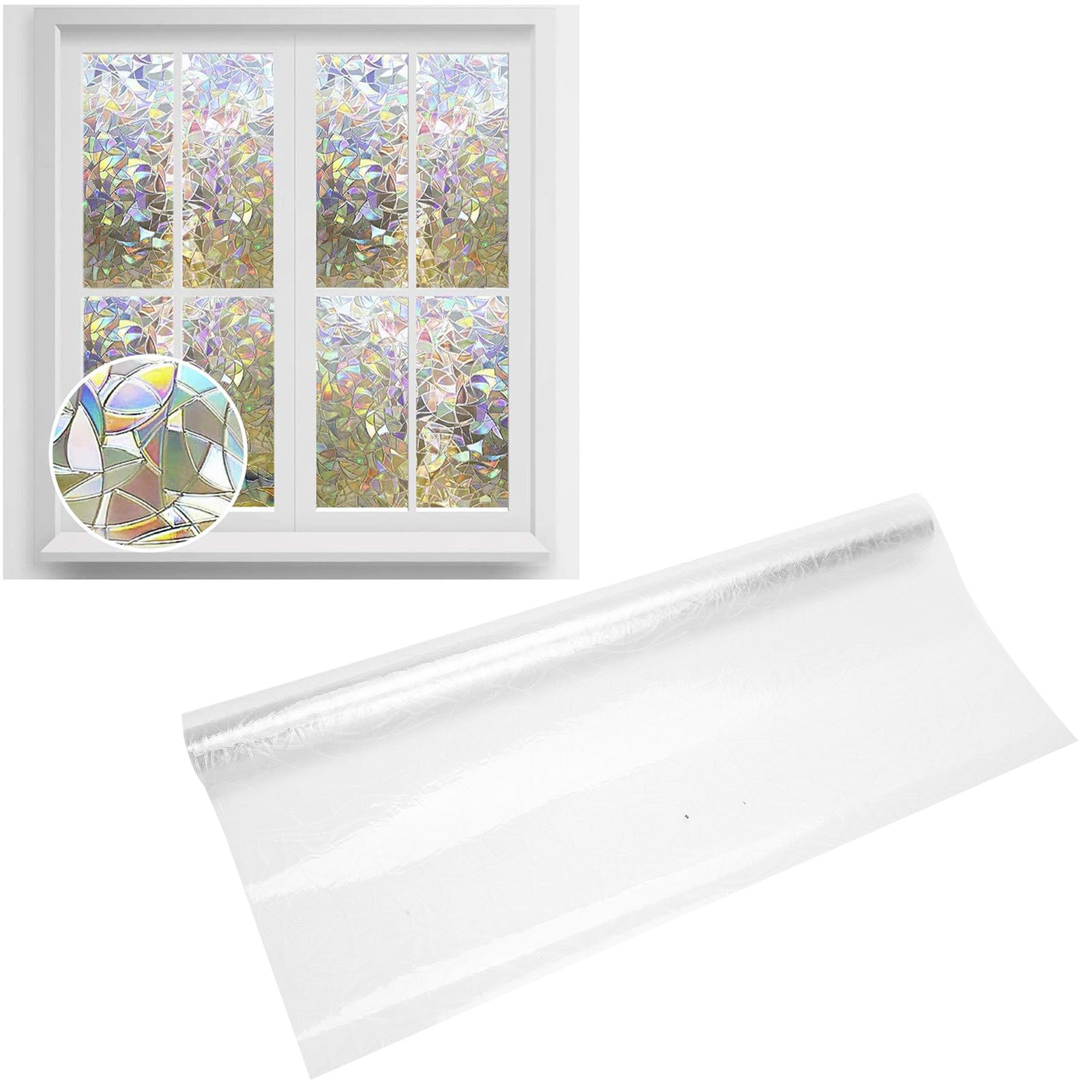 3D Window Film Decorative Rainbow Glass Decal Electrostatic Adsorption for view 9