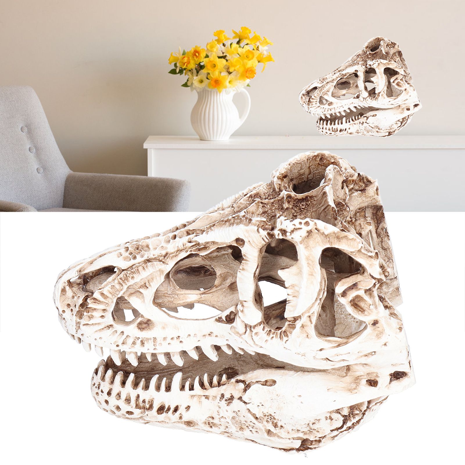 Resin Dinosaur Skull Ornament Decorative Supplies for Christmas Holidays Bars view 9